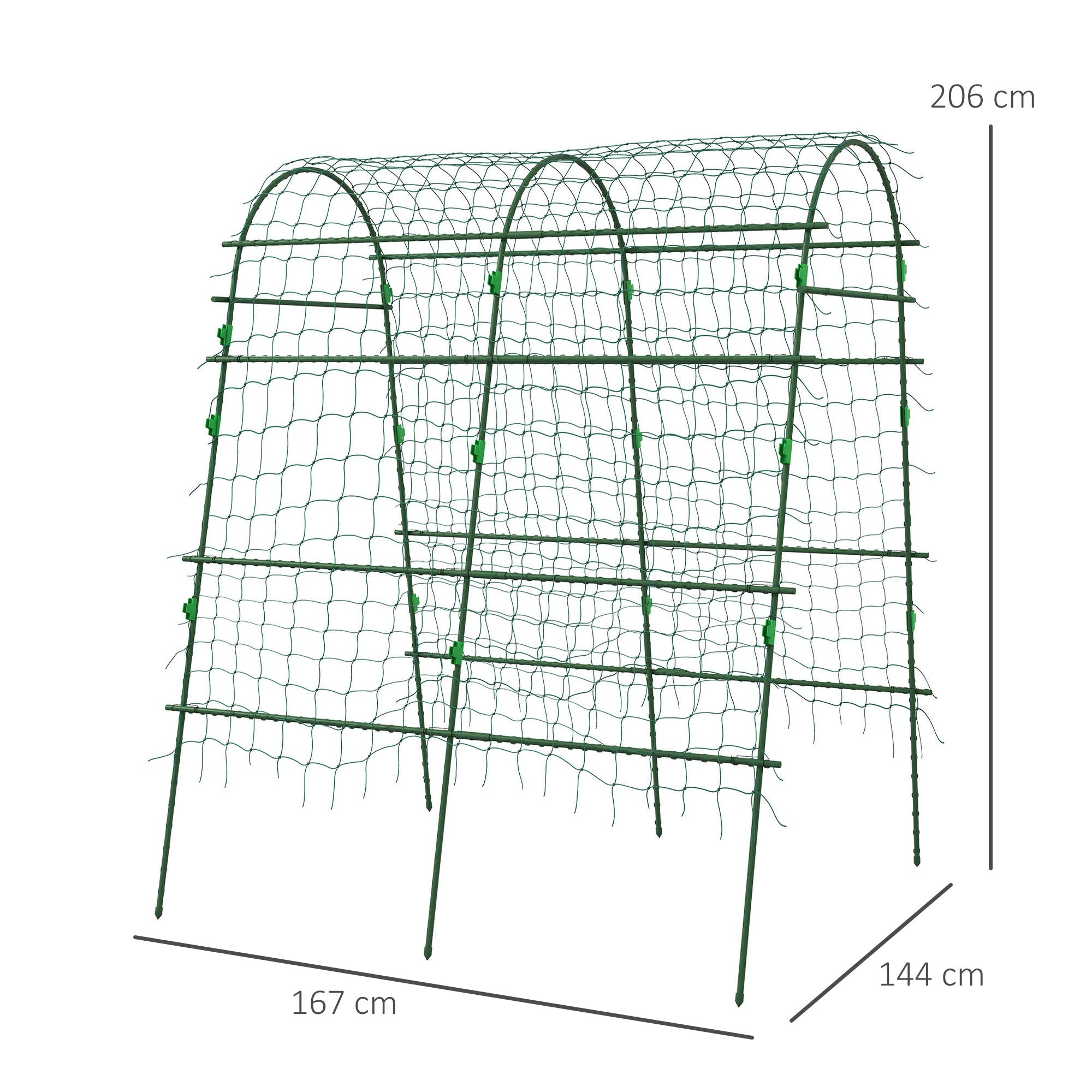Trellis Adjustable Espalier Plant Frame Net Steel, Green