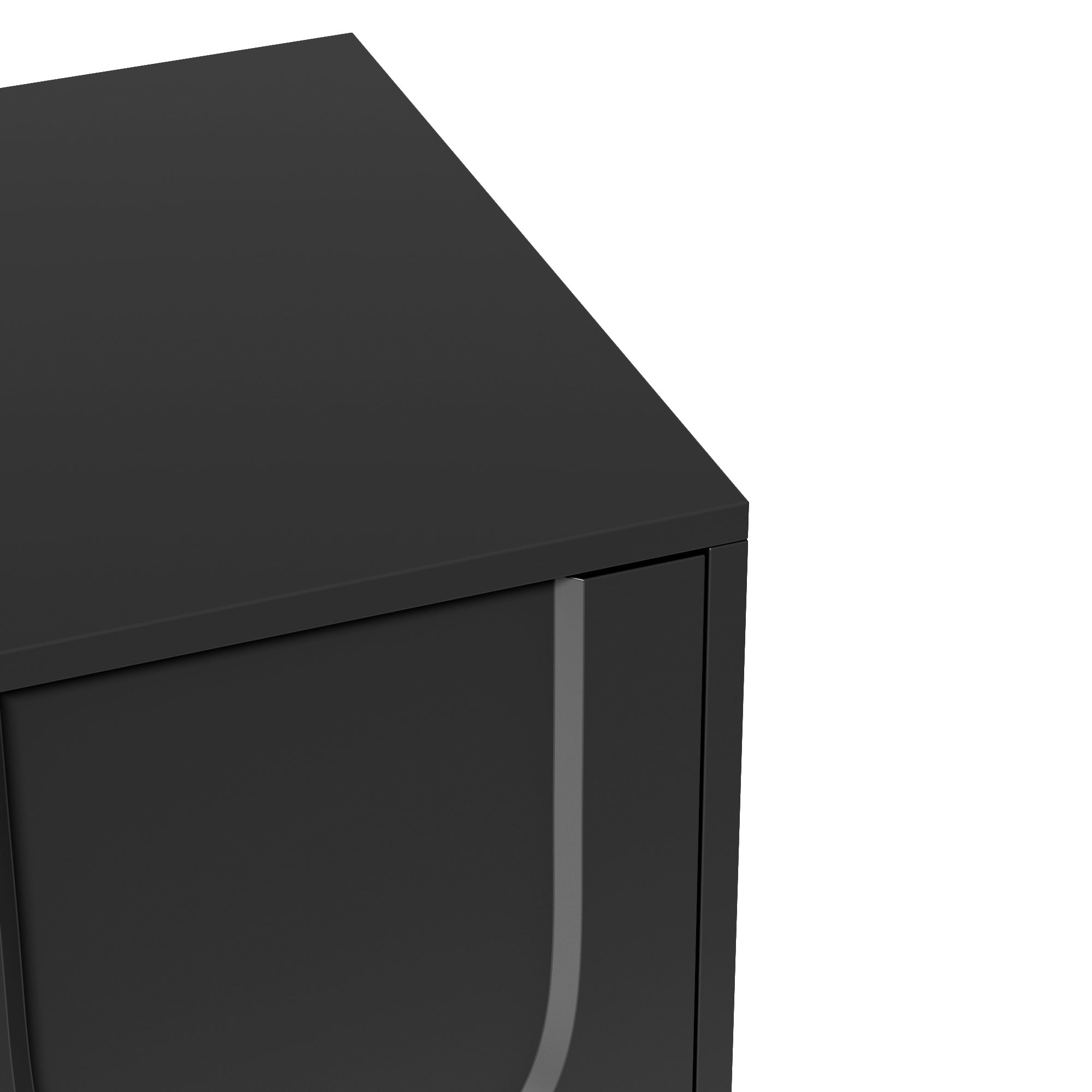 TV Cabinet, 180cm Minimalist Elegant Storage, Black Wooden