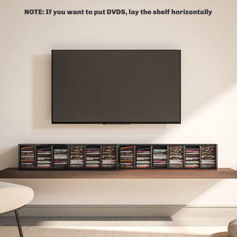 CD Storage Units Set of Two 102 Capacity High Gloss Black