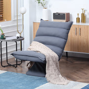 Floor Chair Recliner Adjustable Backrest Swivel Meditation Microfiber Cloth, Grey