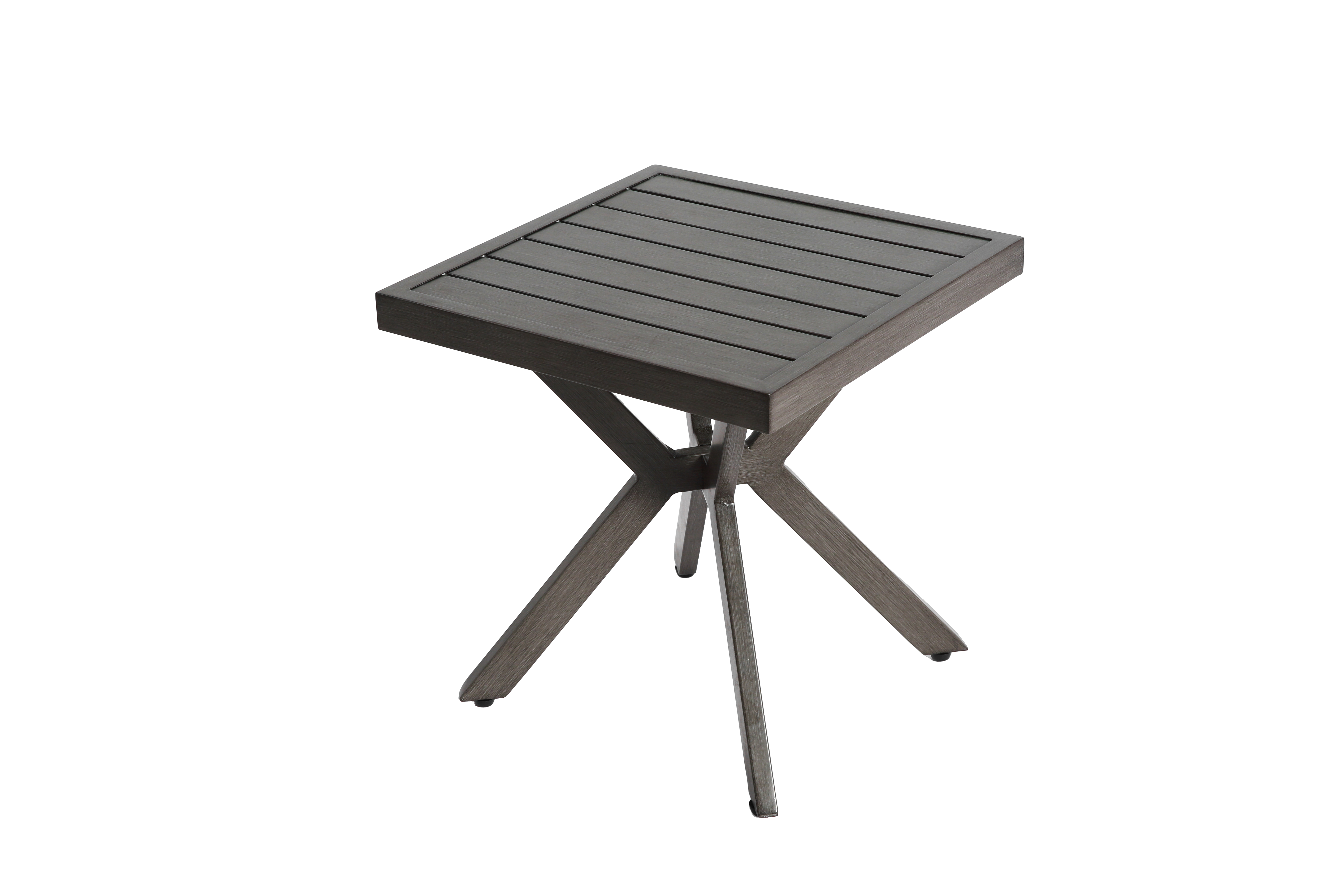 Outdoor Aluminum Square Side Table End Table for Patio, Backyard, Pool, Indoor, Dark Gray