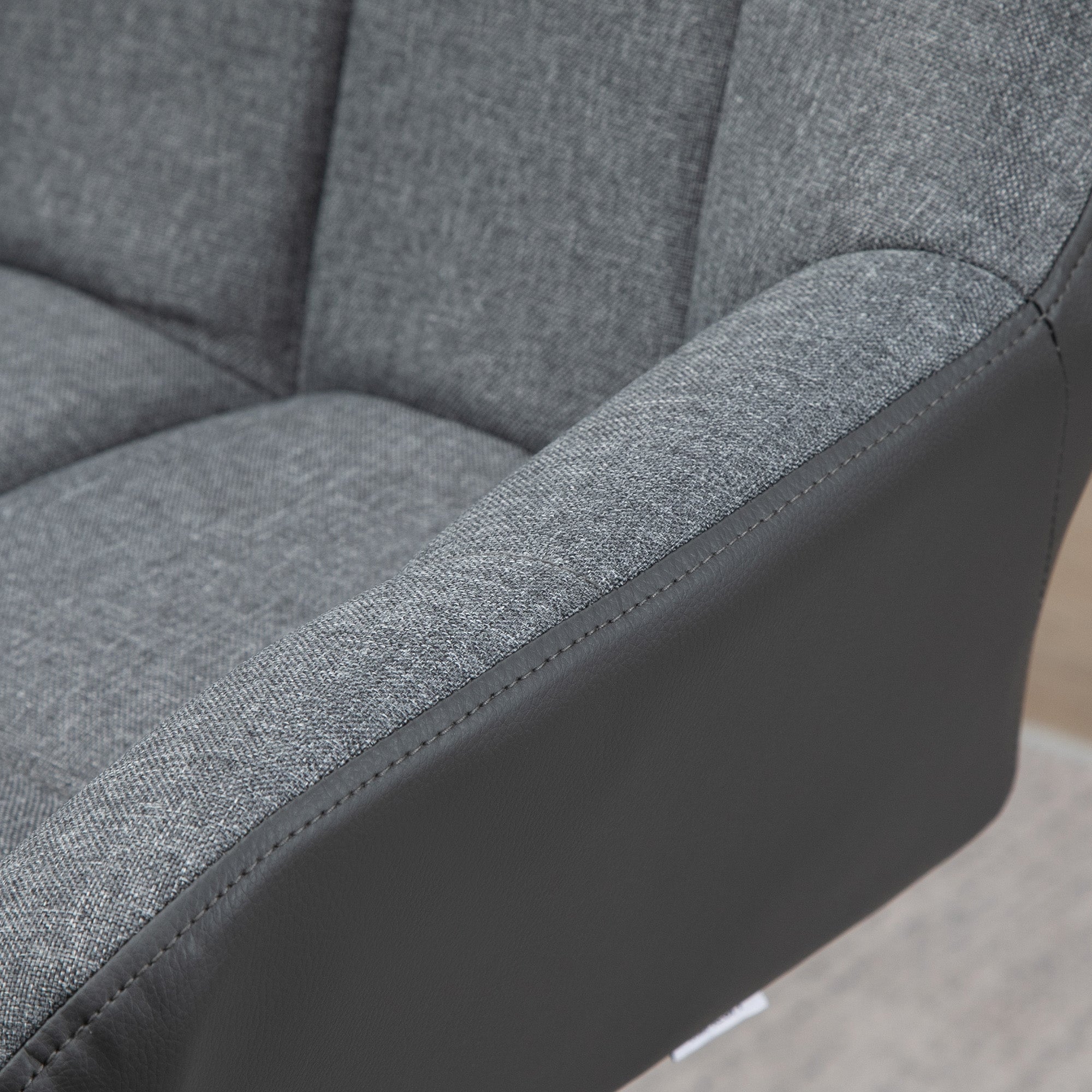 Kitchen Bar Stool Set of 2, Adjustable 360° Swivel with Backrest, Linen Look Grey