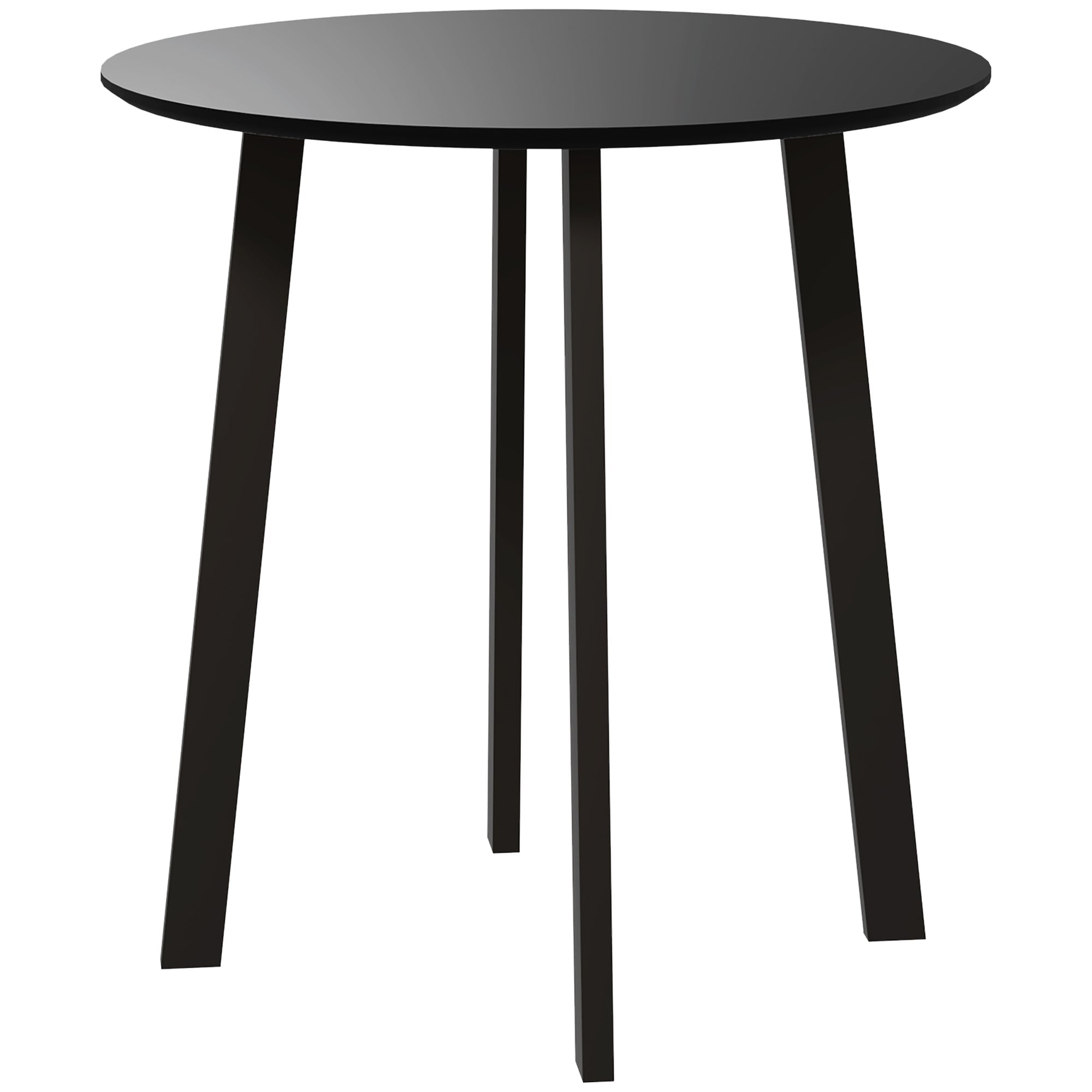 Dining Table Round Kitchen Side Table Angled Legs Modern Design, Black