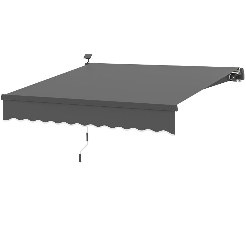 Clamp Awning, Hand Crank Solar Light UV 50+, 300cm, Gray