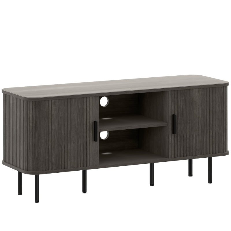TV Stand Cabinet for TVs up to 55 Inches, Storage Shelves and Cupboard, Grey
