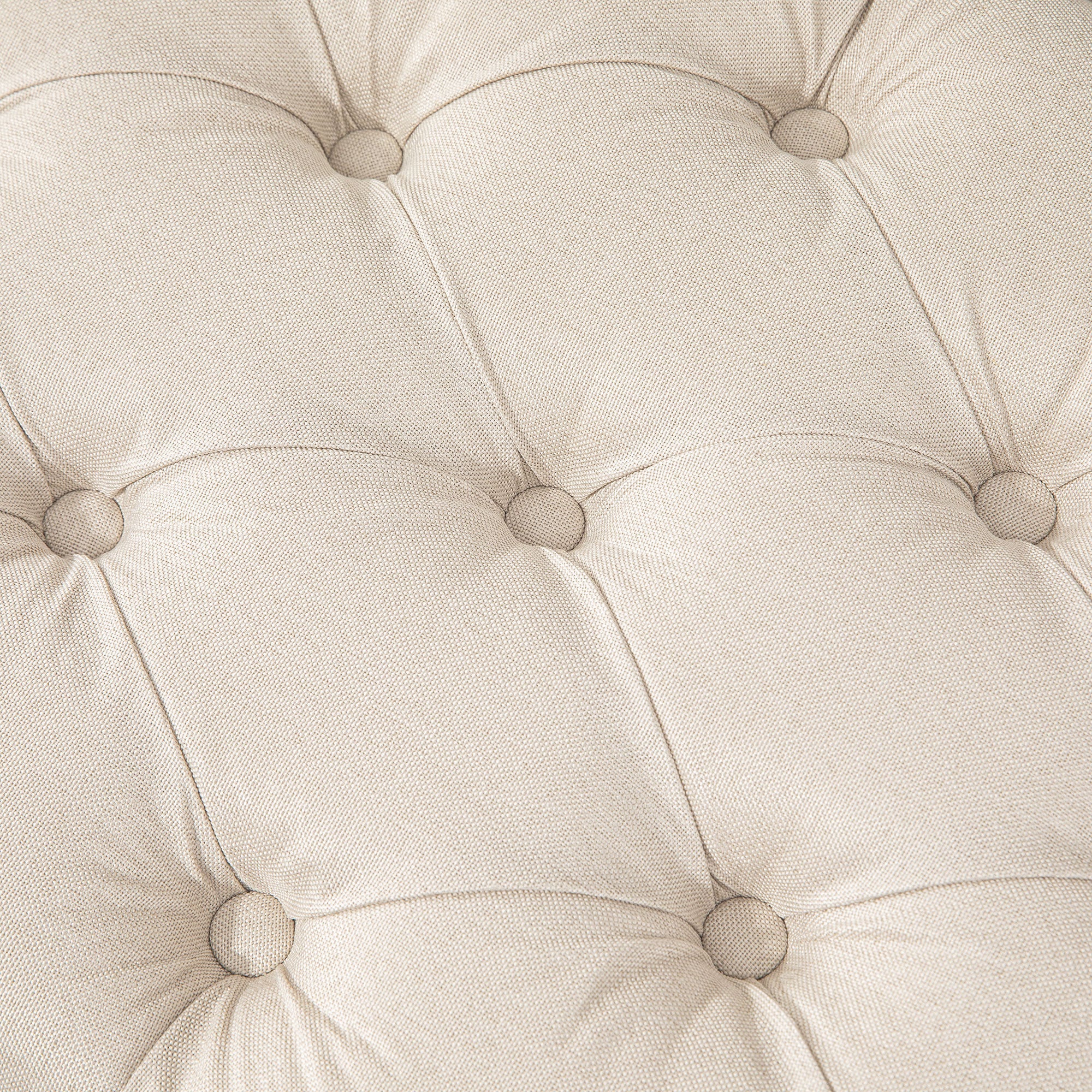 Upholstered Bench, Bed Bench, Wooden Legs, Cream