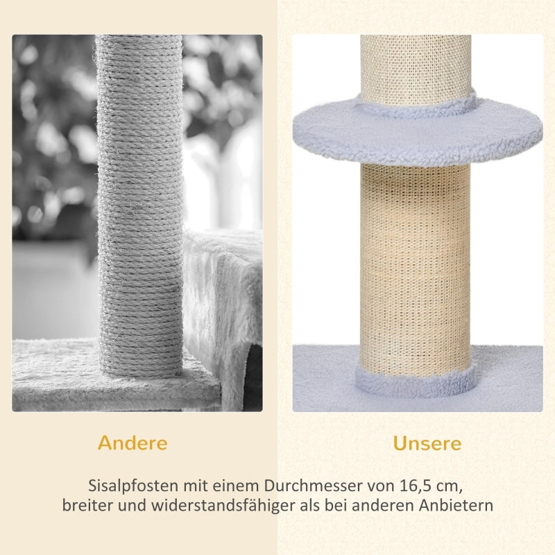 Katzenbaum, Kratzbaum, Plattform, Sisal, Hellblau