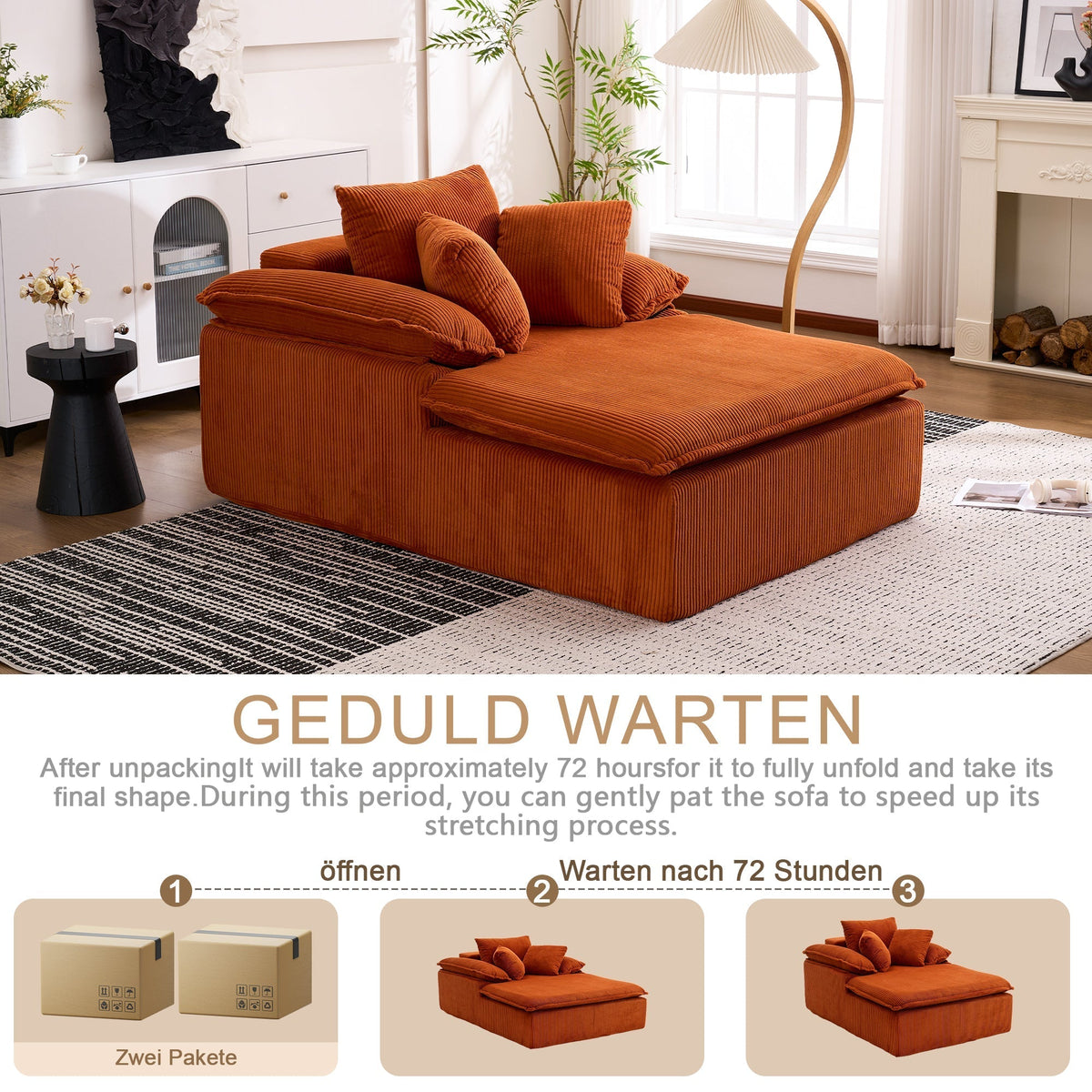 Reclining Sofa Frameless 46cm High Wide Armrests