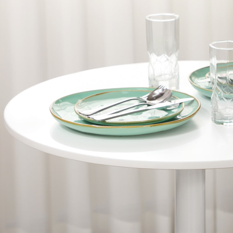 Dining Table, Two-Person Minimalistic 75H x Φ70cm, White