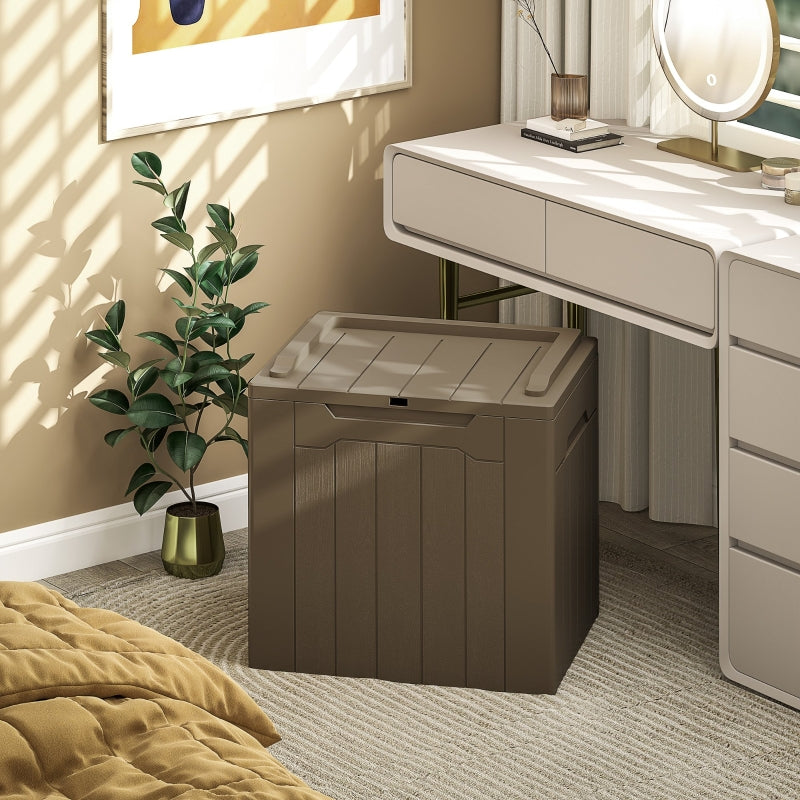 107 L Storage Chest with Lid - Dark Brown Plastic