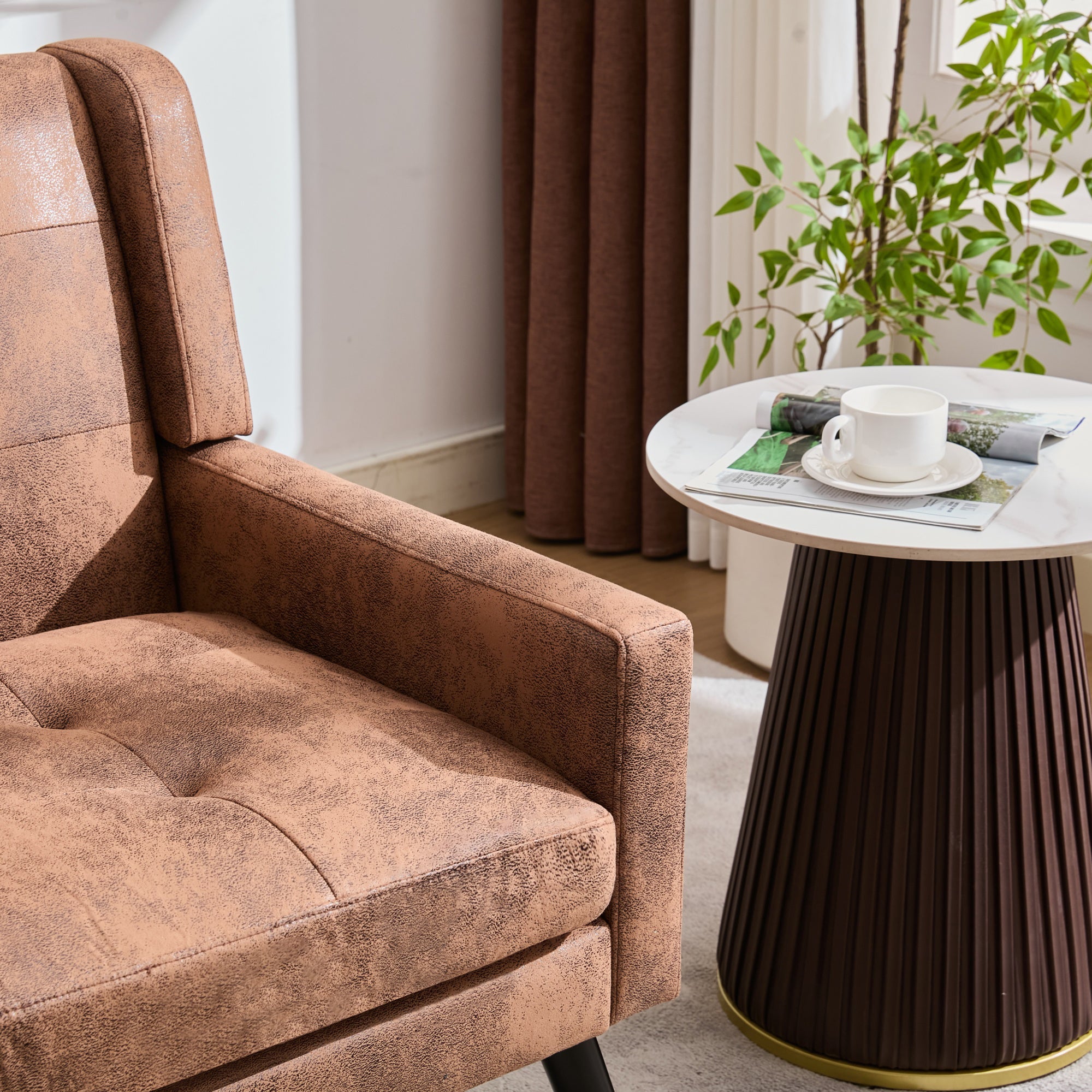 2-Seater Linen Bench with Button Tufting and Solid Wood Legs, Premium Linen