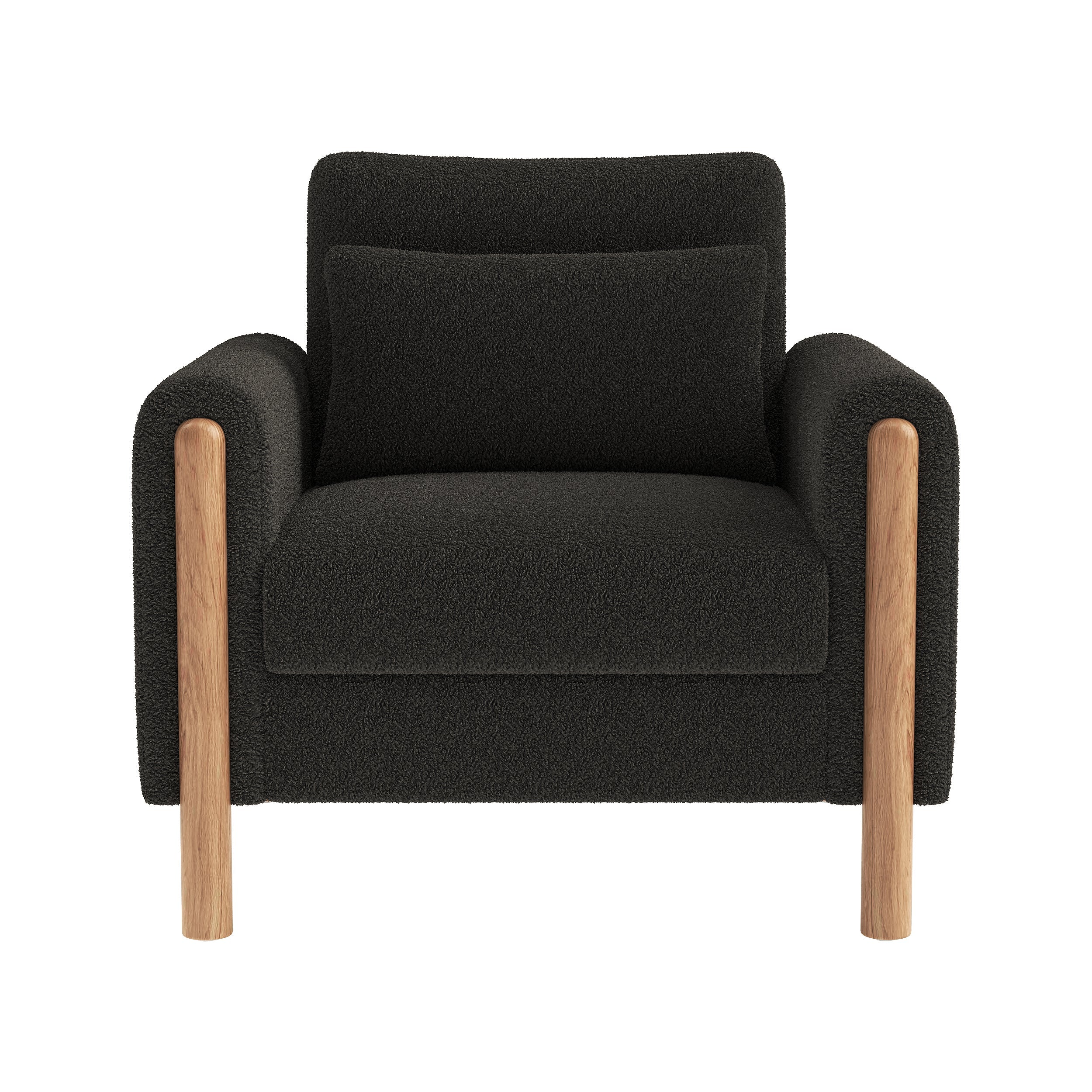 Modern Armchair, Thick Cushion Single Seater, Gray