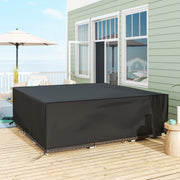 Große Terrassenmöbel Abdeckung Quadratisch Wasserdicht 600D Oxford, Schwarz