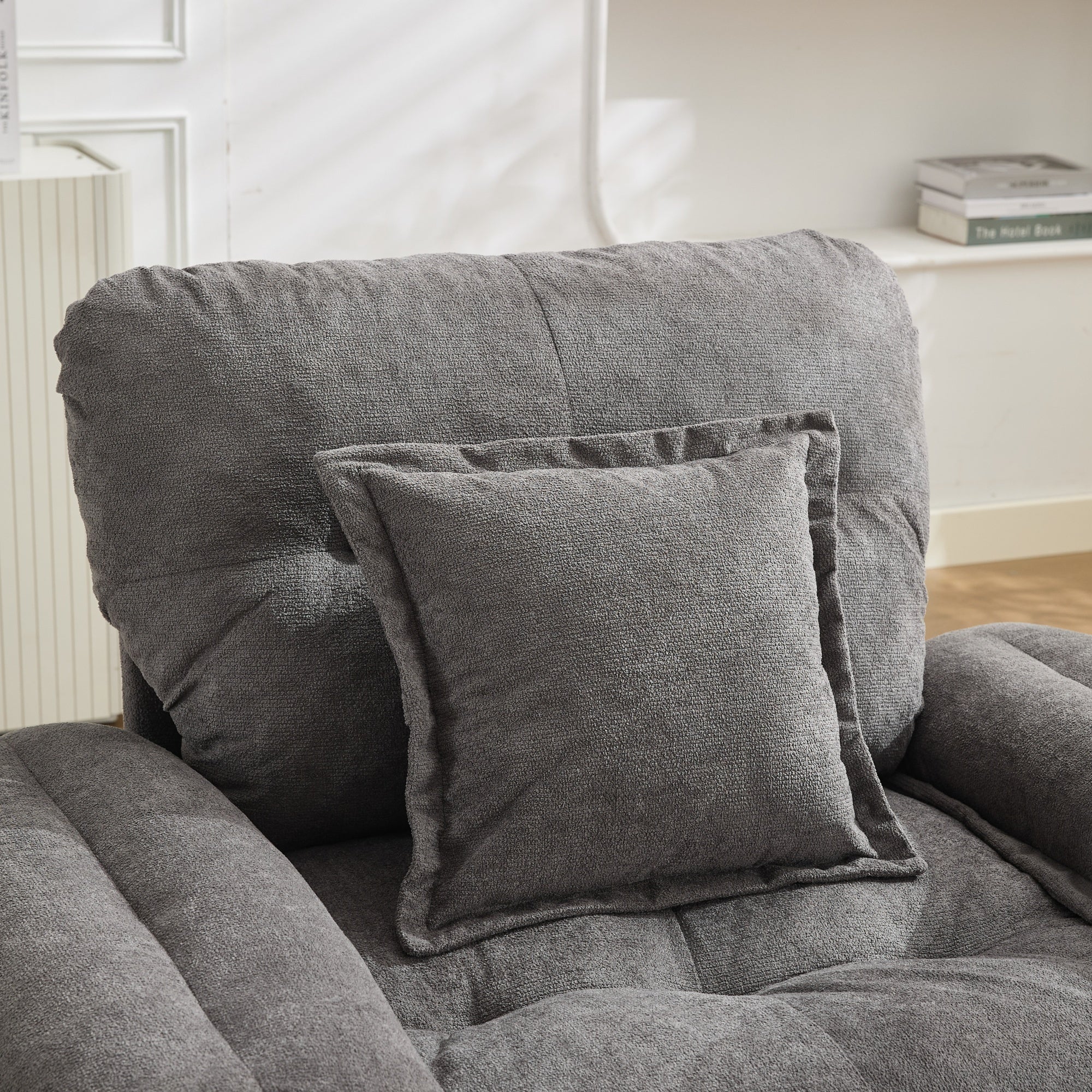 2-Piece Sofa Set with Single Sofa and Loveseat, Double-Layered Cushions and Pillows, Chenille