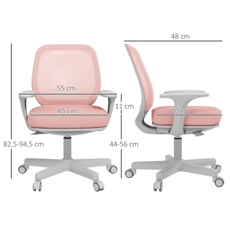 Vinsetto Office Chair, Ergonomic Desk Chair, Swivel, Height Adjustable, Pink