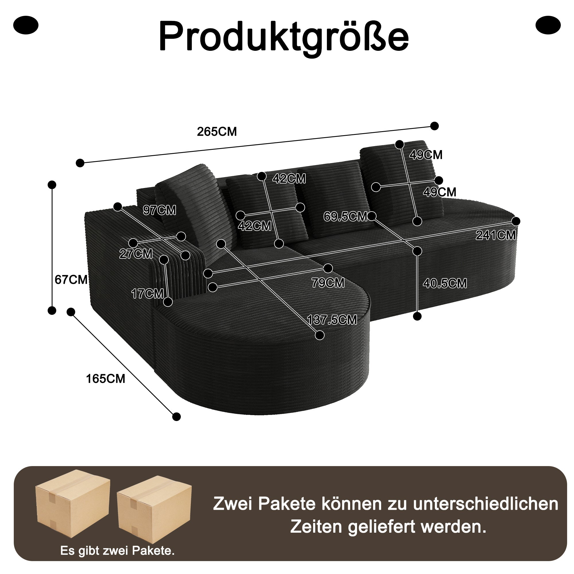 Modular Cloud Sofa L-Shaped Deep Seats No Assembly