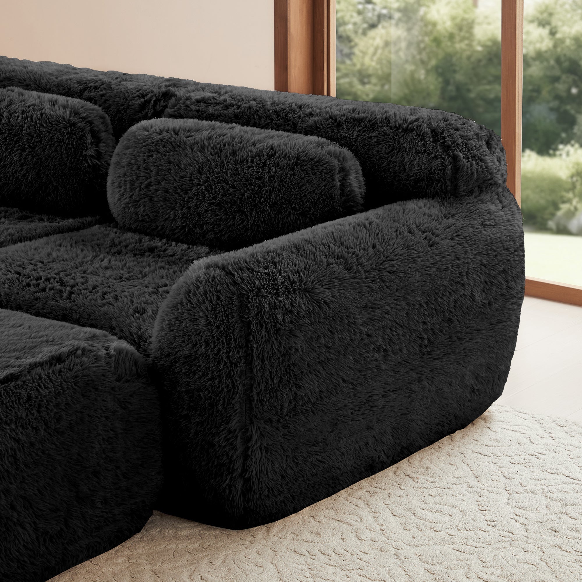 Sofa Bed 3-Seater Hydraulic Chaise Storage USB-C Cup Holders Corduroy