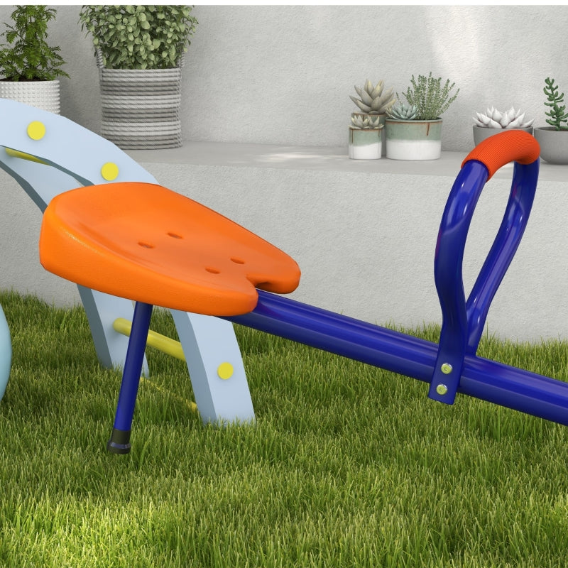 Children's Rocking Chair with 360° Rotation and 2-Seater Garden Rocker, UV-Resistant Metal