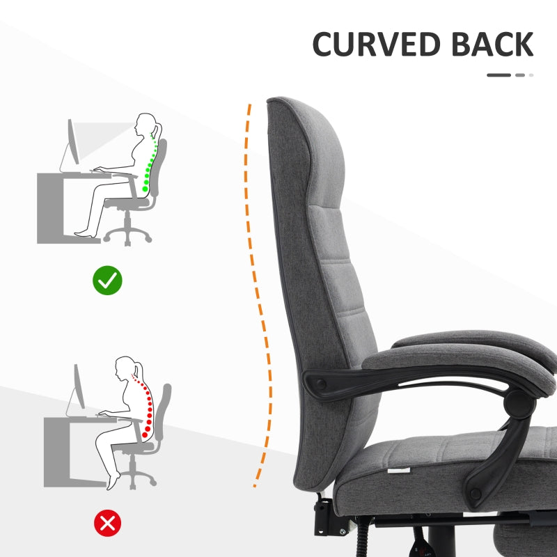Office Chair Adjustable Height Swivel with Rolling Wheels, Grey