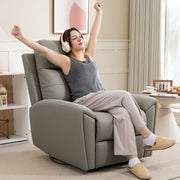 Recliner Armchair, Manual Reclining with Adjustable Leg Rest, Microfibre Grey
