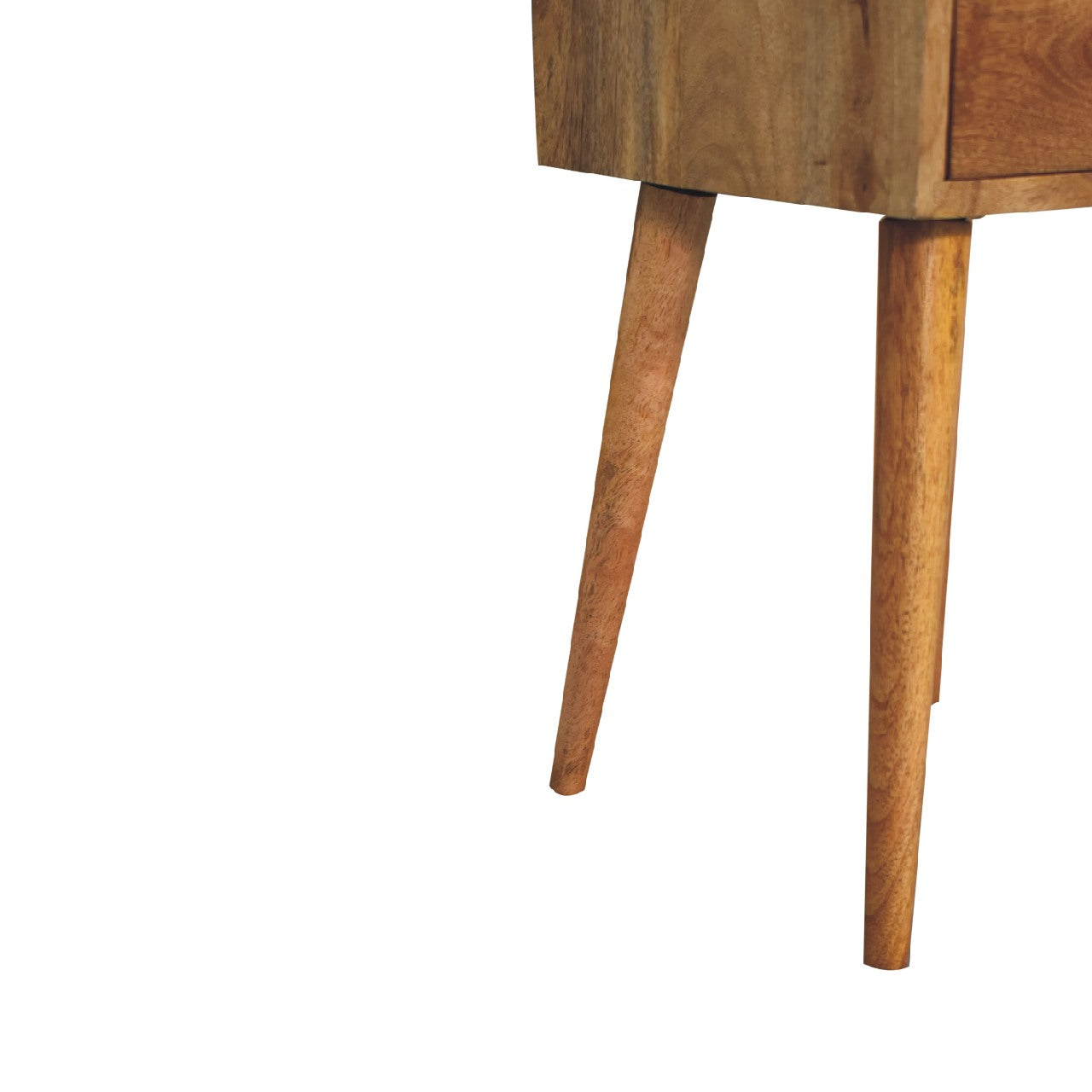 Solid Wood Mini Bedside, 2 Drawers, Brown