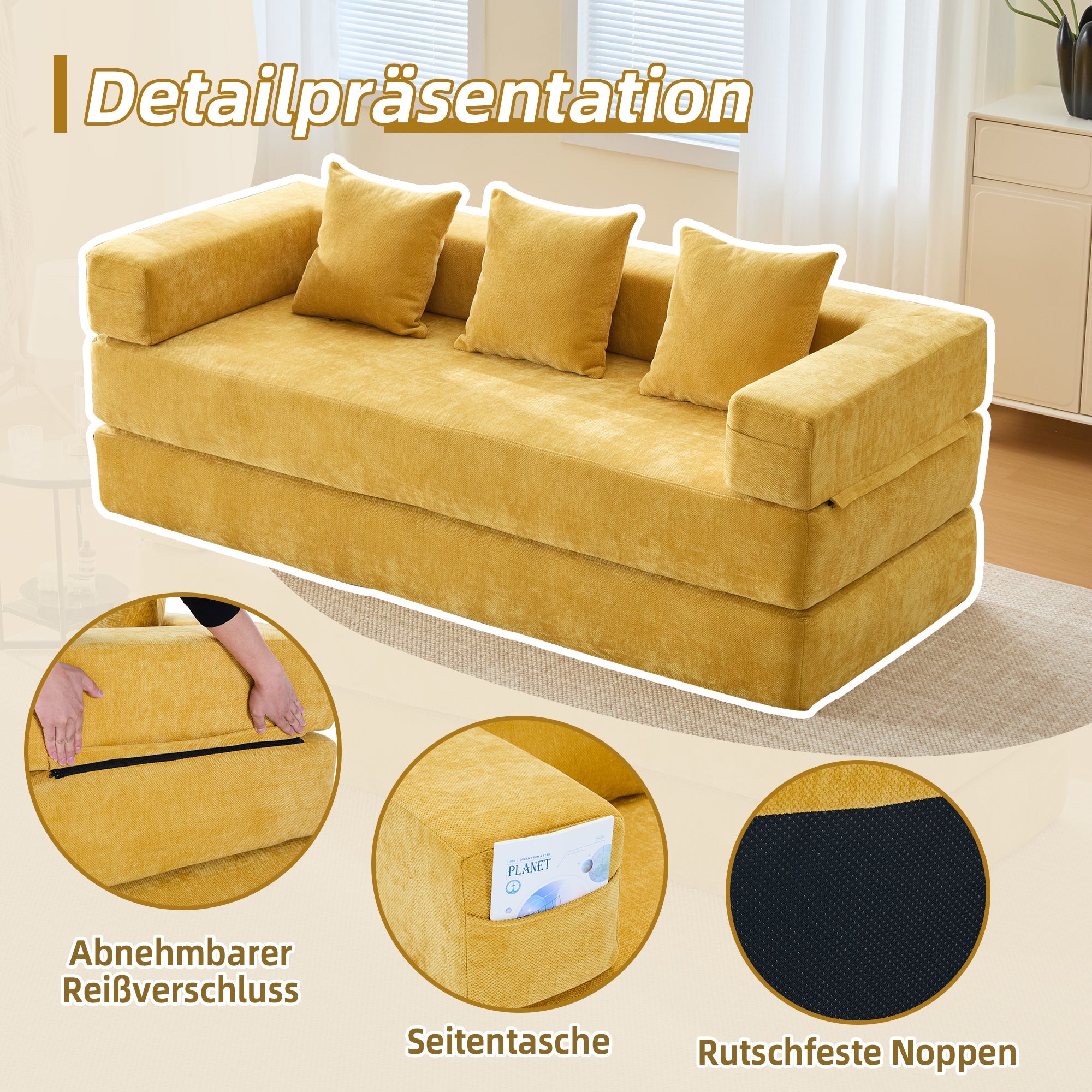 Modular Sofa, Super Soft Combinable Storage, Chenille Fabric