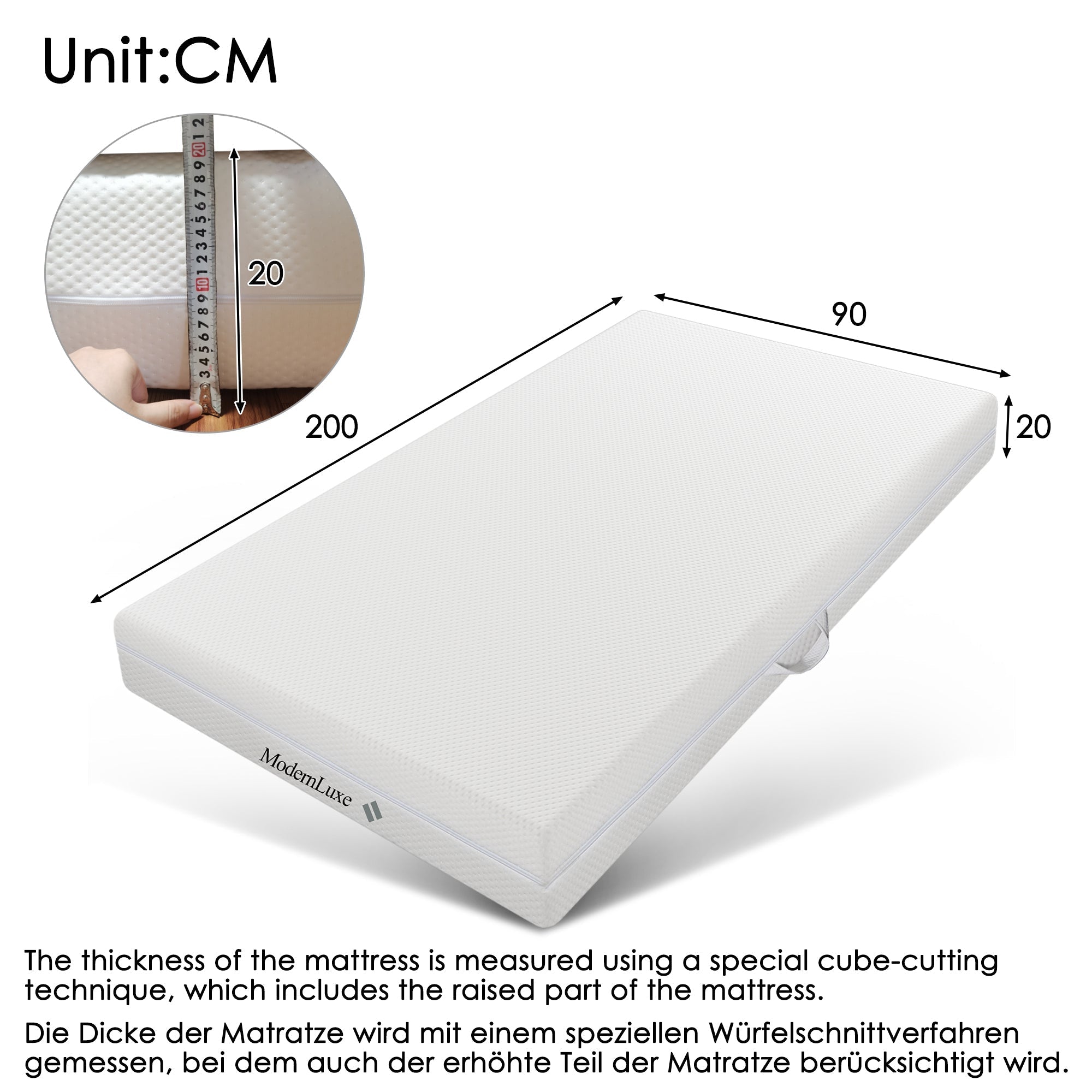 7-Zone Ergonomic Cold Foam Mattress 90×200cm – H3/H2 Comfort  - Clearance