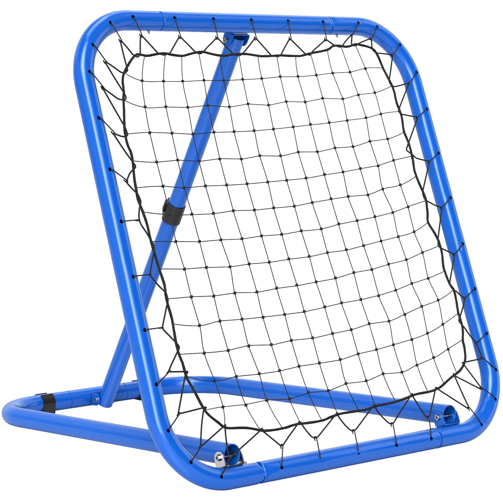 Fußball Rebounder, faltbares verstellbares Tor, Metall Blau