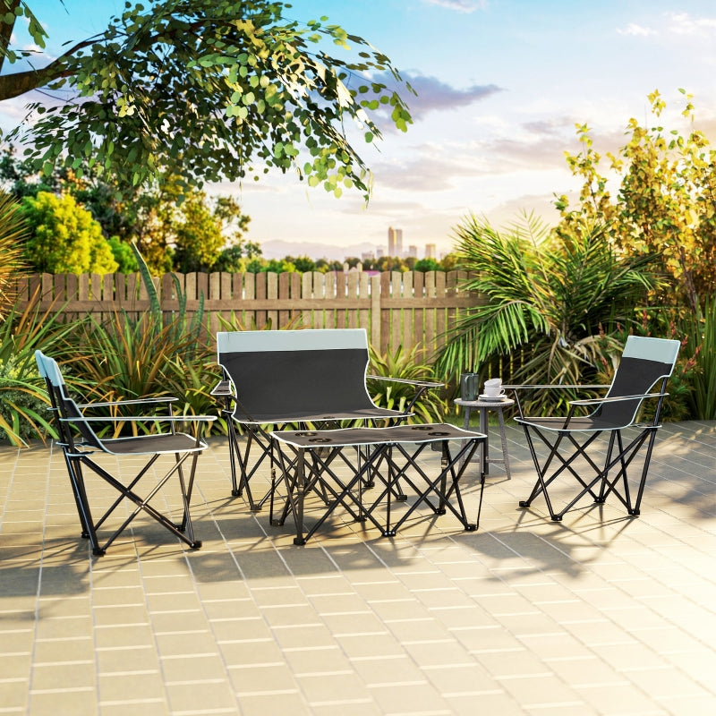 Four-Piece Portable Folding Picnic Table Set - Grey