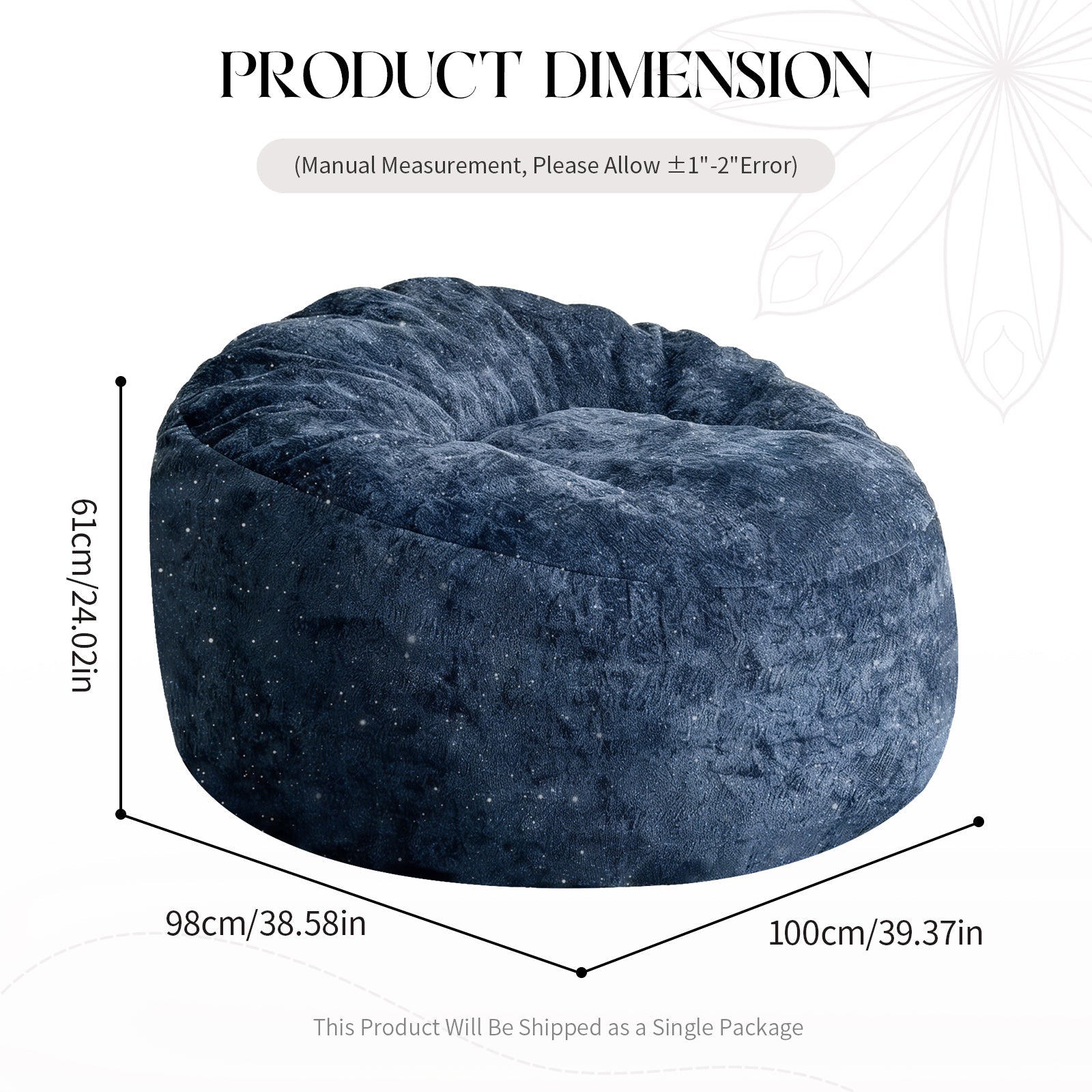 Curved High-Back Bean Bag Chair with Full-Body Contour Support