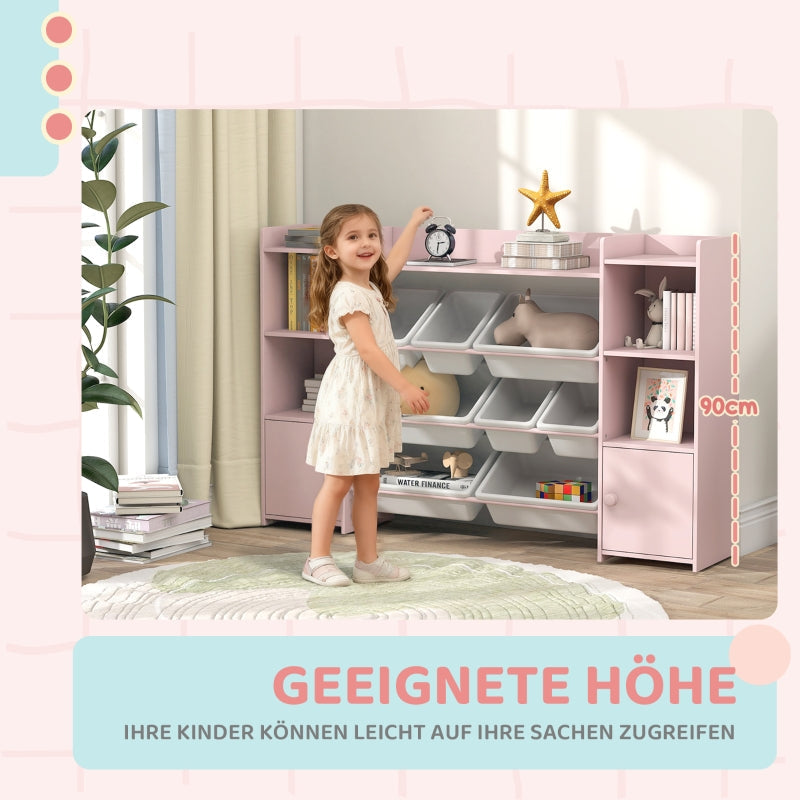 Children's Storage Shelf 8 Removable Boxes - Pink