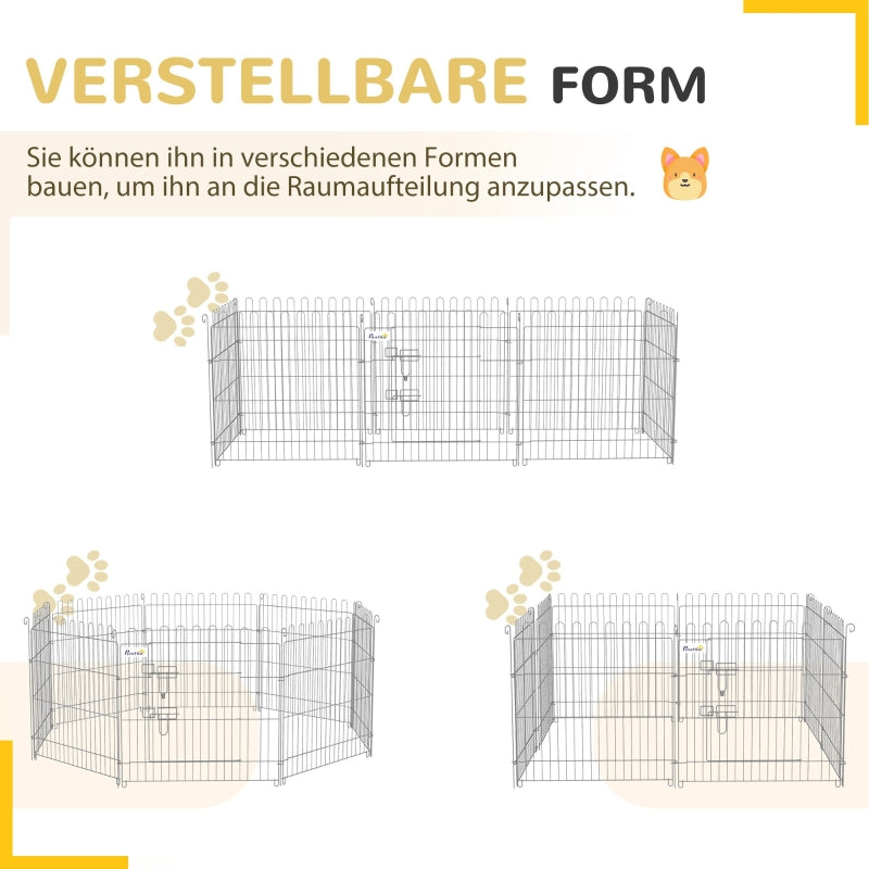Freilaufgehege, 8-teiliger Welpenlaufstall B63 x H60 cm