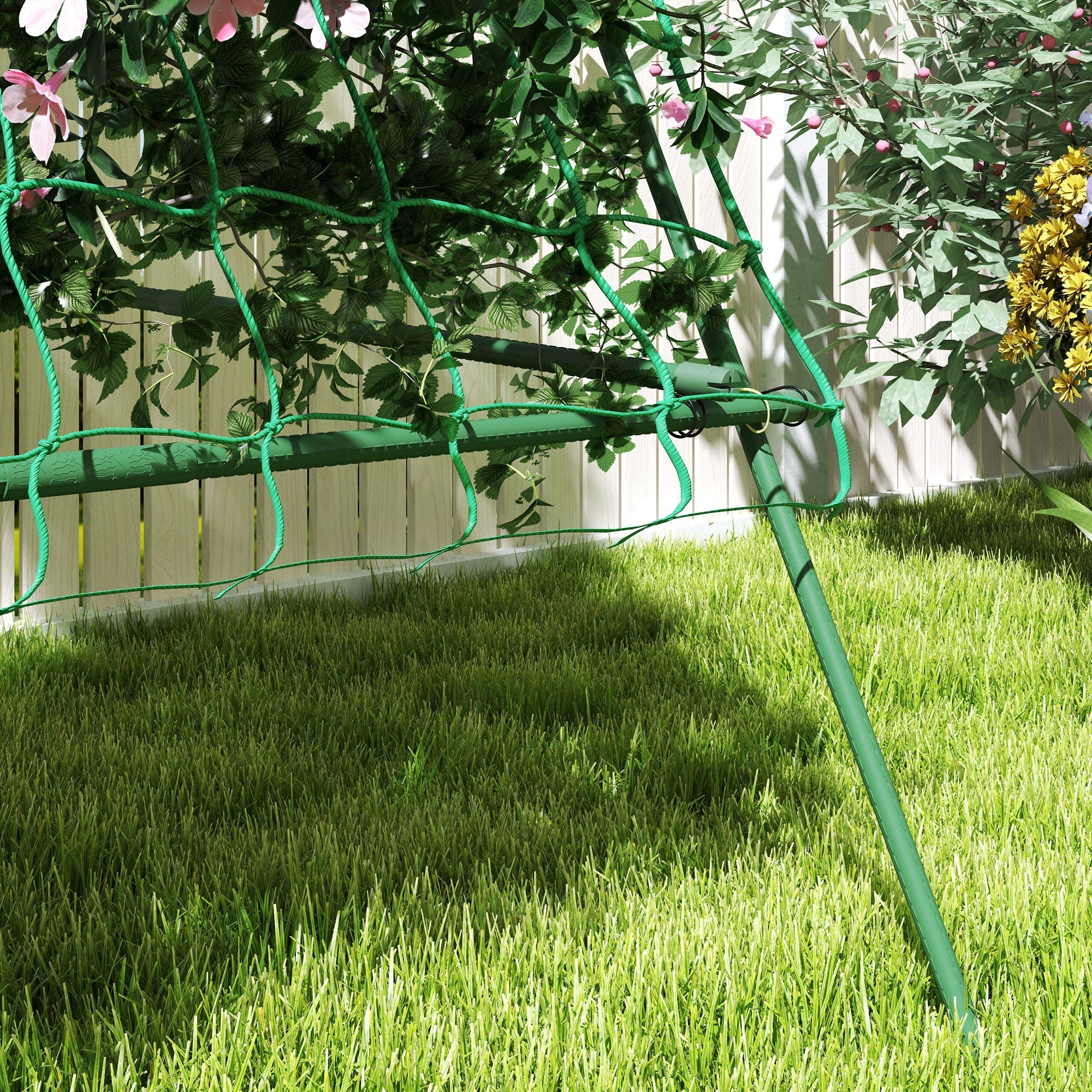 Steel Trellis A-Frame Climbing Aid 101x133x227cm Rustproof Green