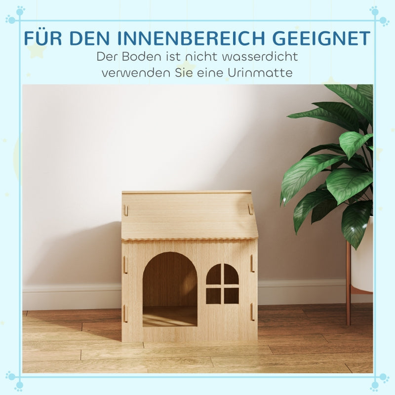 Hund-/Katzenhaus für drinnen, niedliches Design, MDF