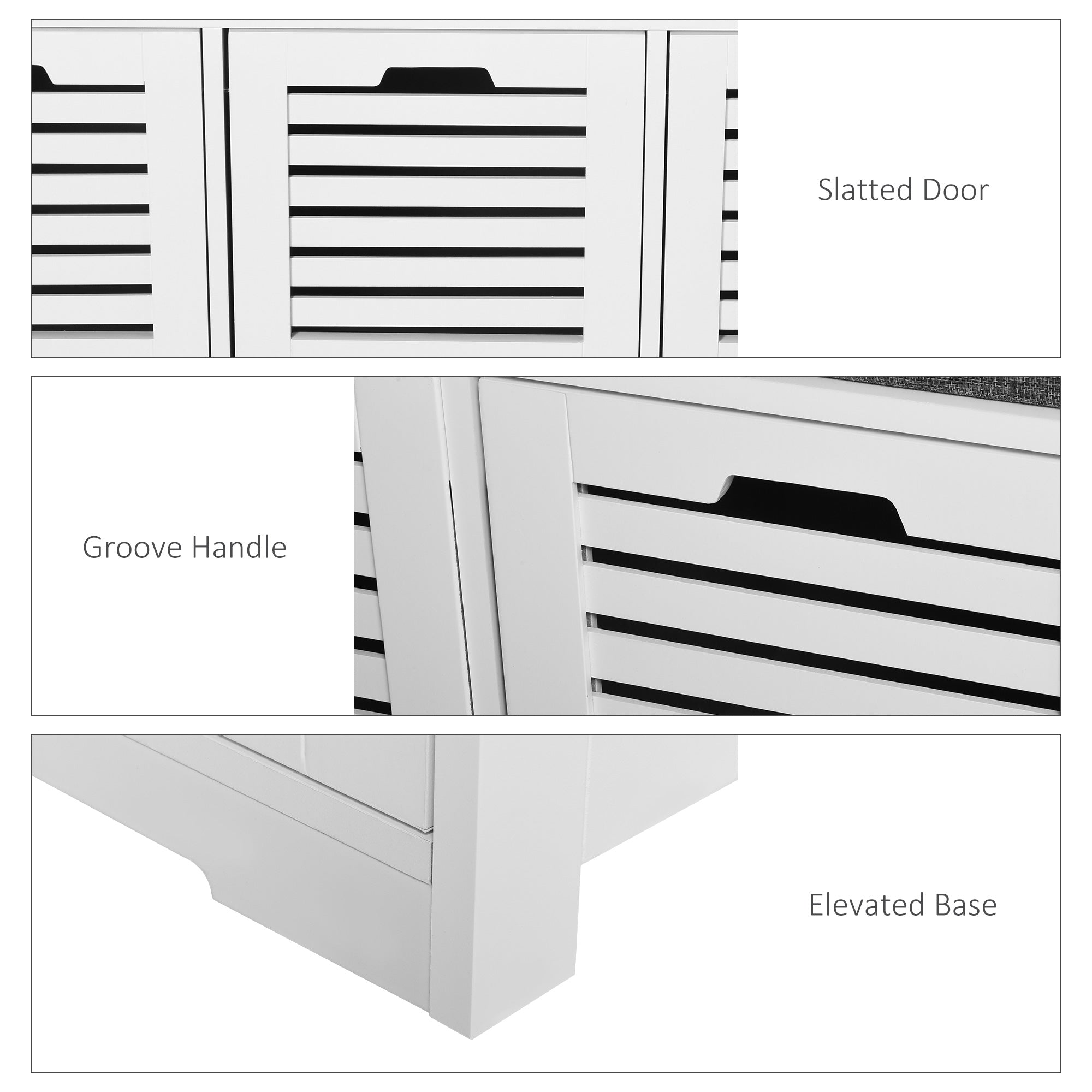 Shoe Storage Bench with 3 Drawers & Removable Seat Cushion, Grey