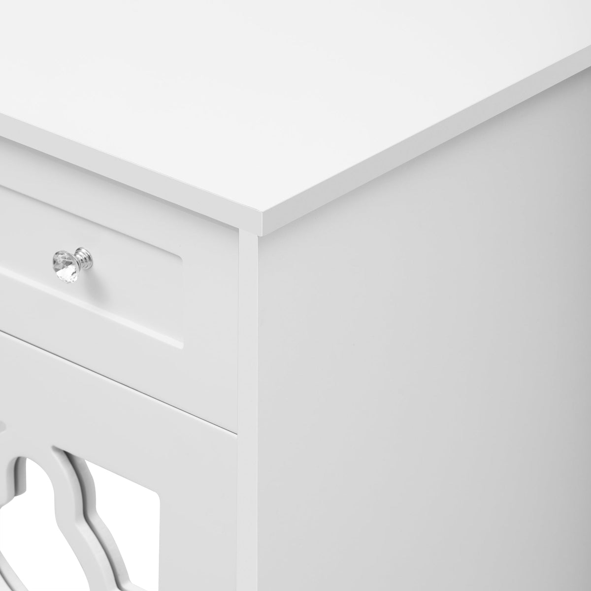 Sideboard Mirrored Doors Drawers Adjustable Shelves, Crystal Handles