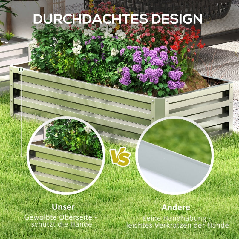 Raised Bed, Weather-Resistant Garden Planter 120x60x30.5 cm, Steel