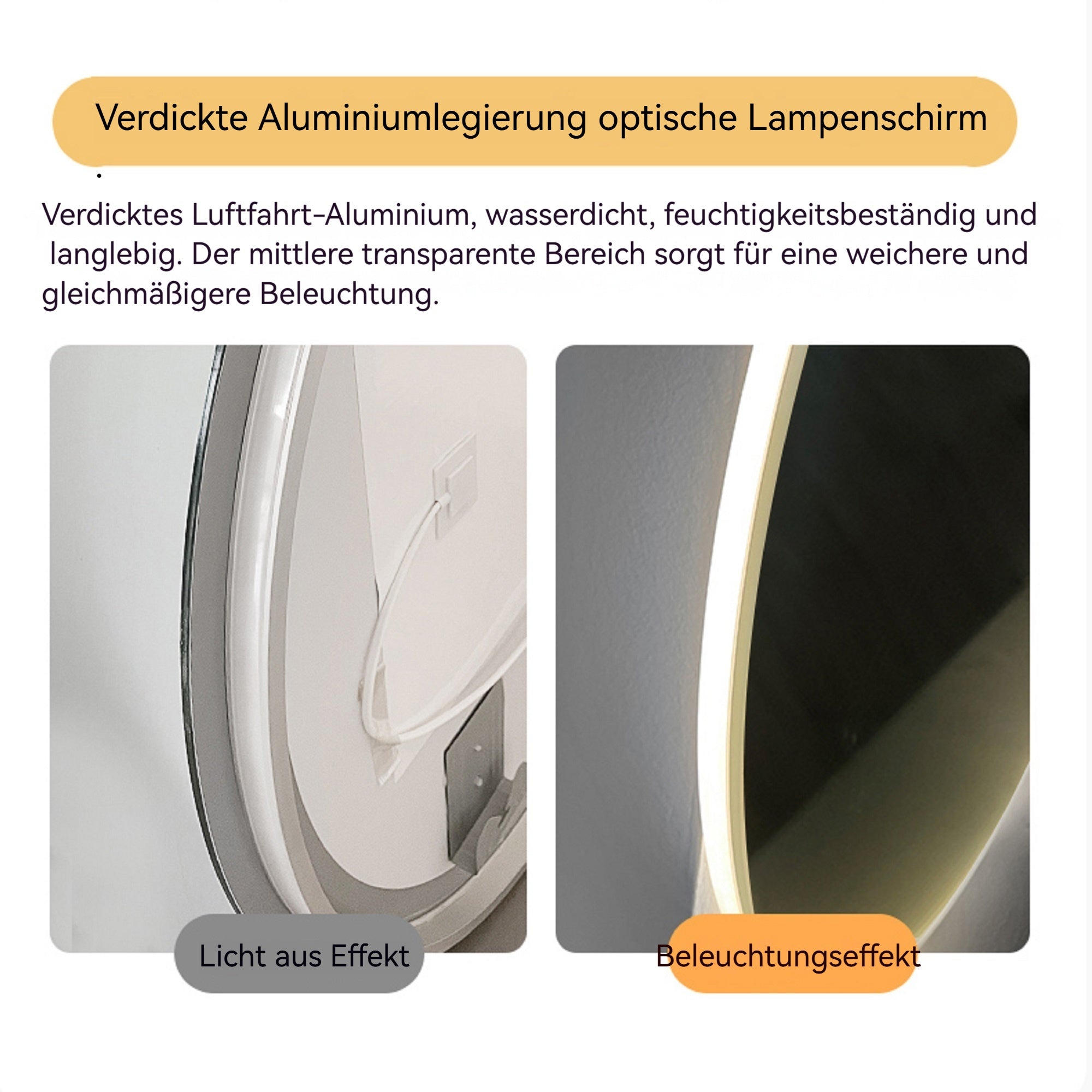 Rahmenloser ovaler Smart-Spiegel, 60x100cm, Antibeschlag-Touchscreen-Badezimmerspiegel, Glas