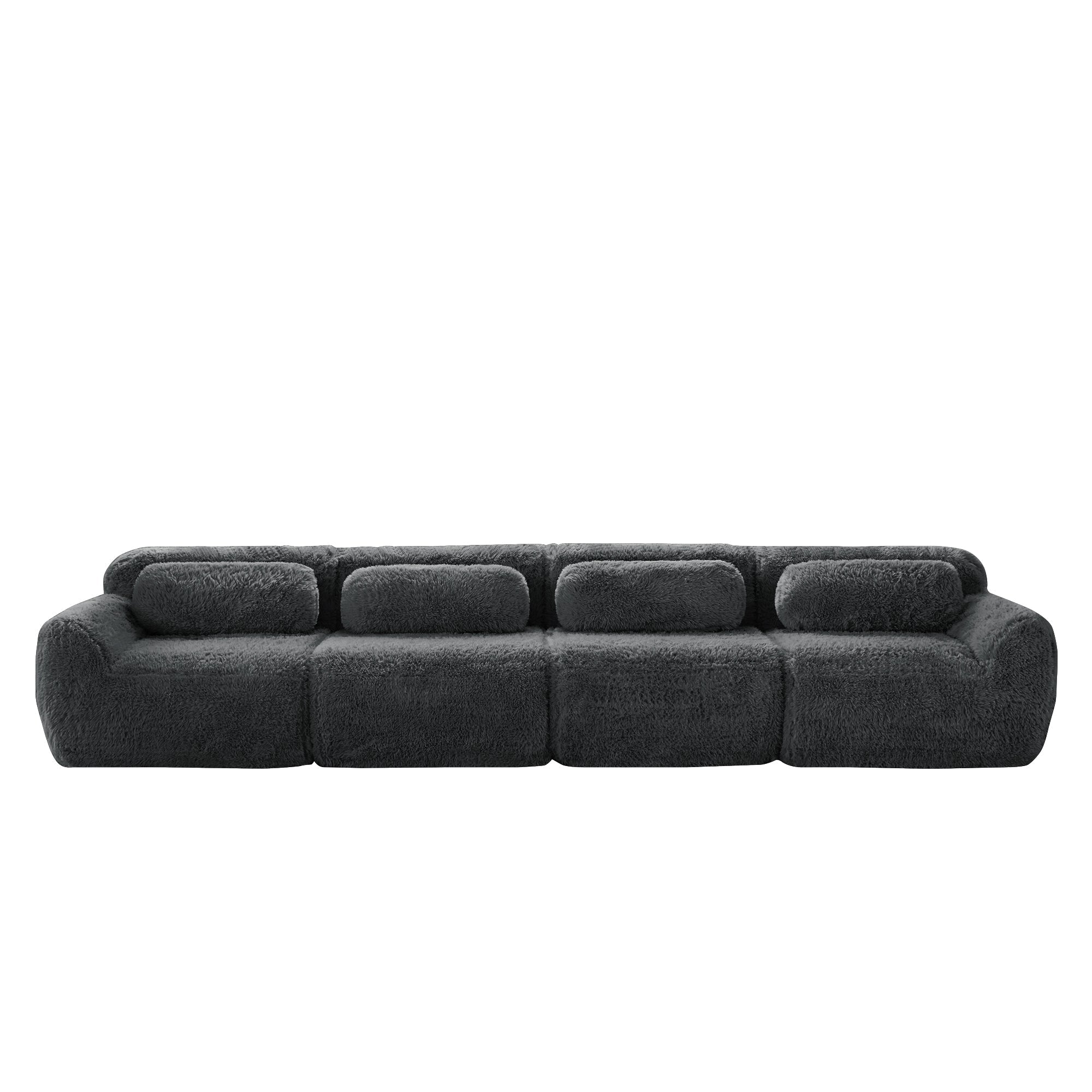 4-seater Sofa Multi-Combination Premium Plush Fabric Grey