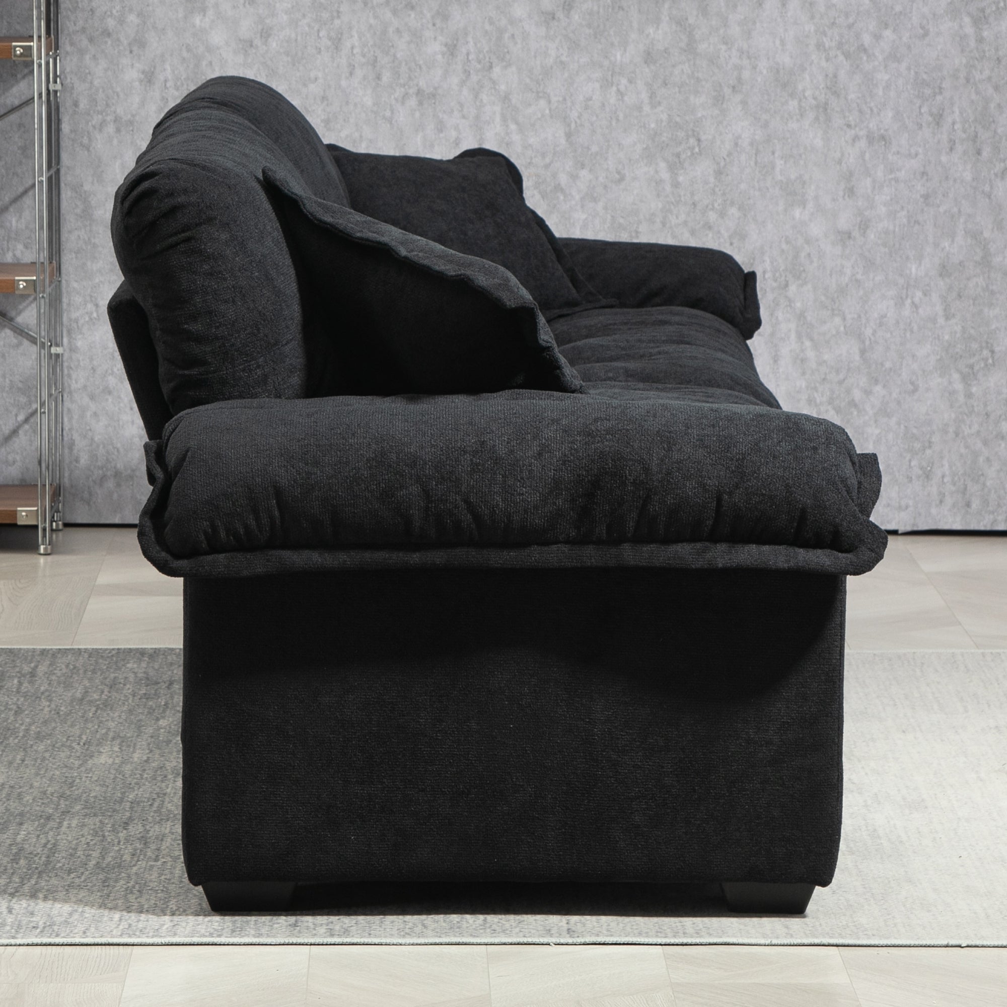 Two-Seater Sofa with Double Layer Cushions and Pocket Springs, 213 cm Chenille