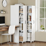 Expandable Bookshelf 4-Shelf Storage, Interchangeable, MDF, White