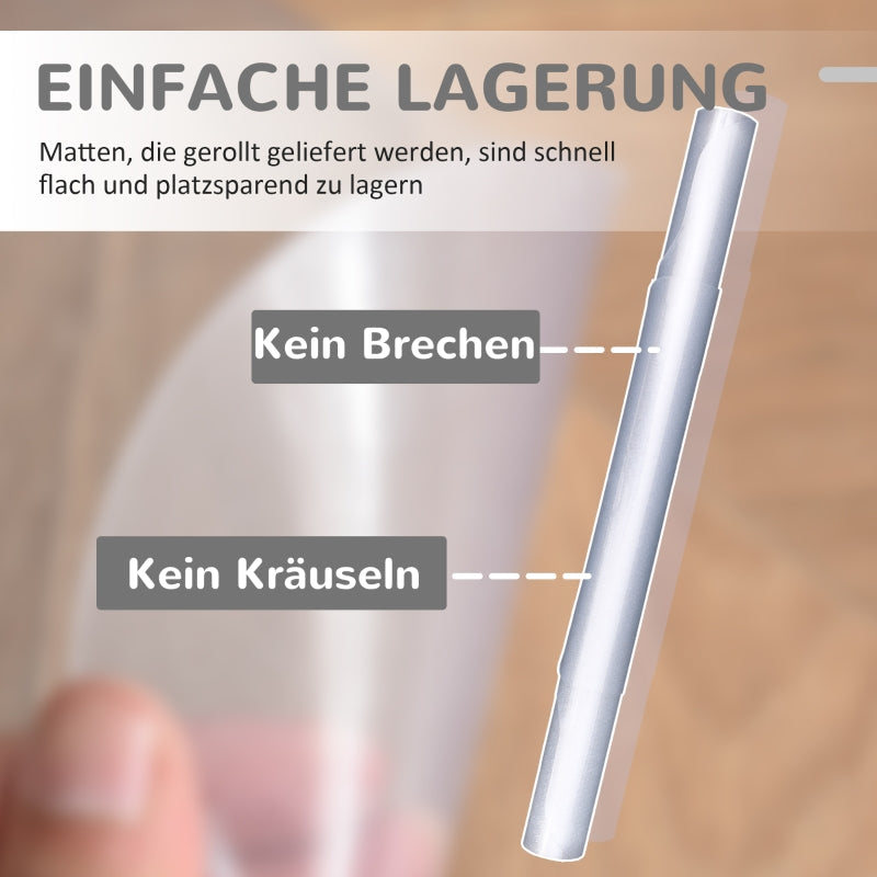 Floor Protection Mat 90x120cm, Scratch-Resistant, Transparent Plastic