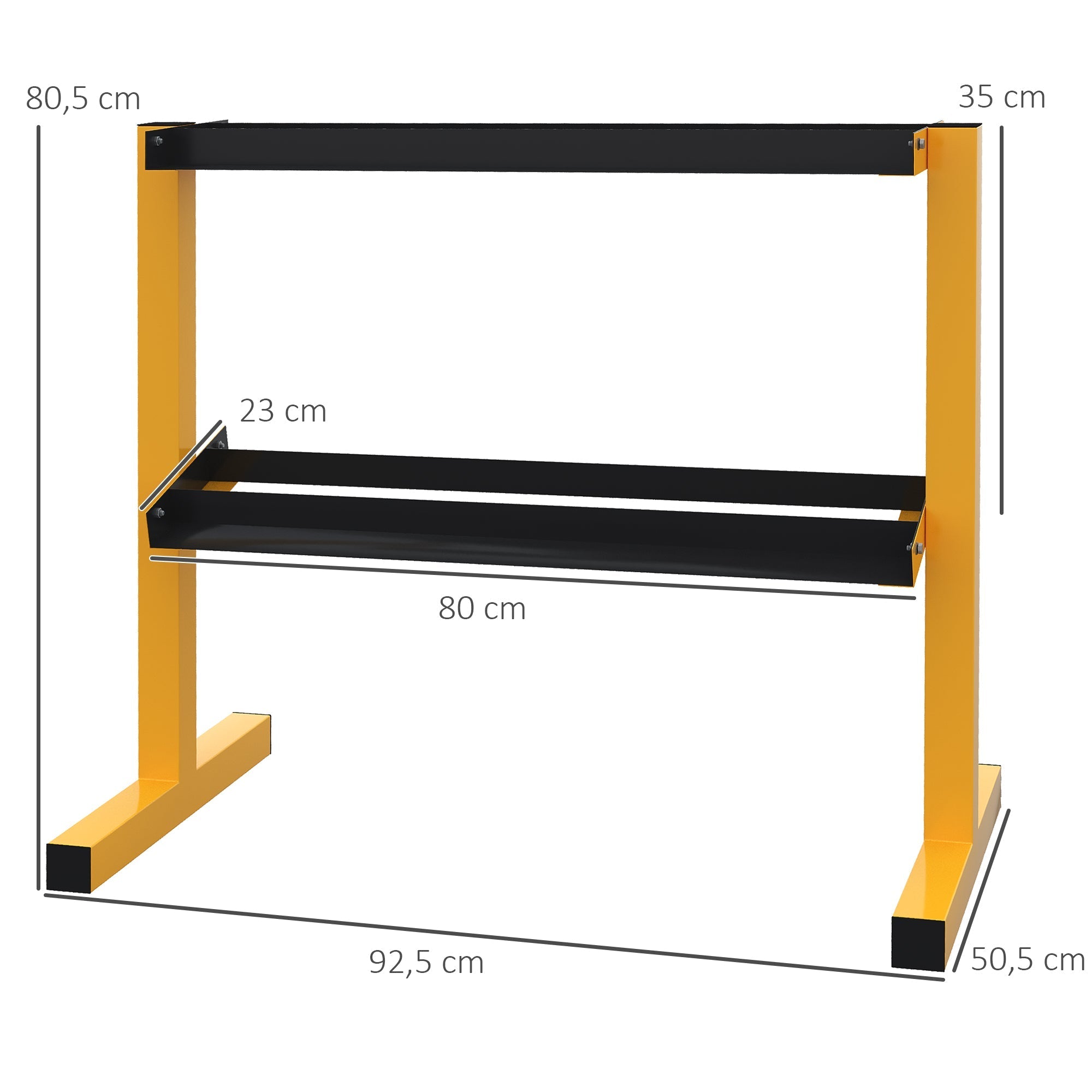 Hantelablage, 2 Ebenen, 270 kg, Stahl
