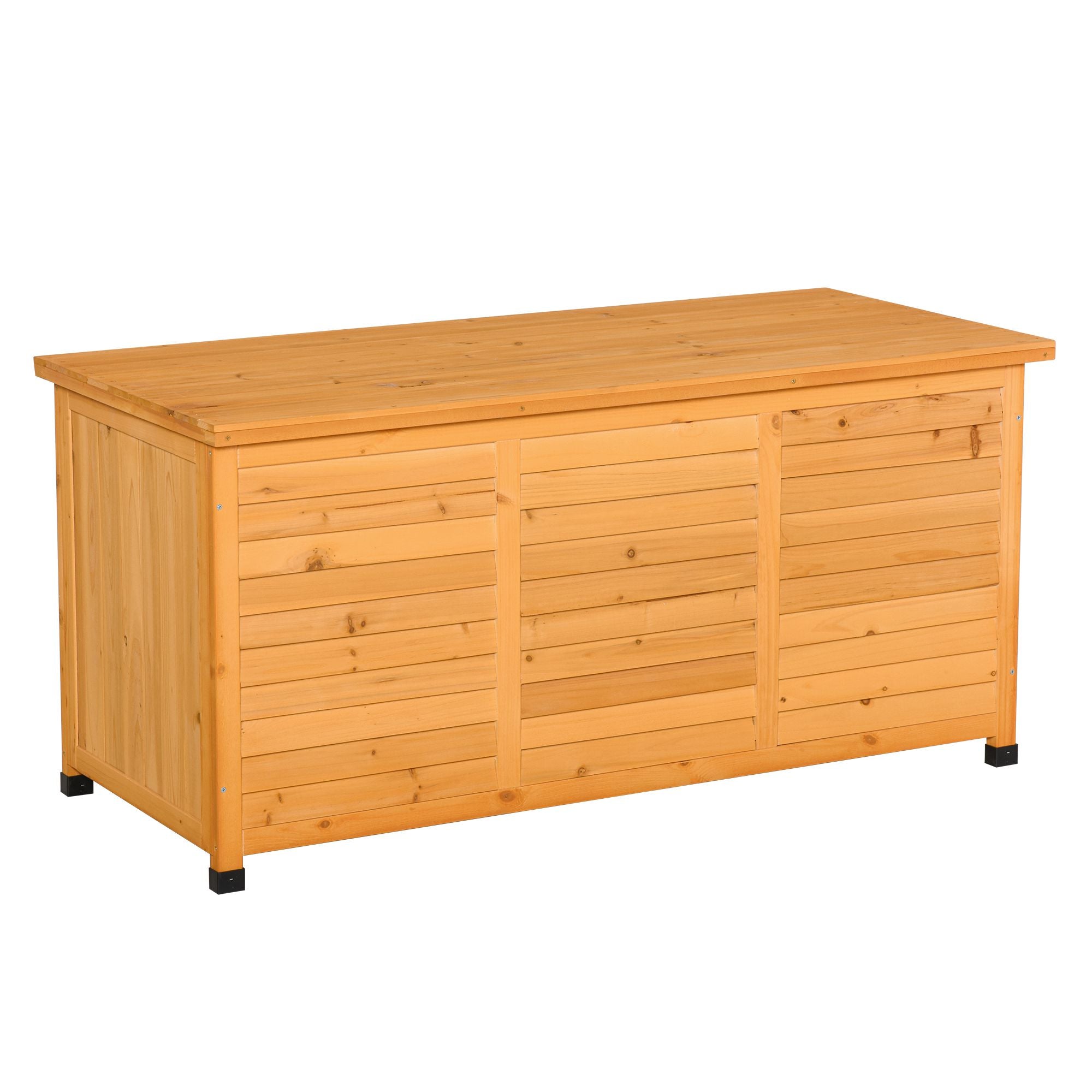 Garden Shed Tool Storage Cabinet Water-Resistant Durable Large Capacity 127x56x60cm Fir Wood Yellow