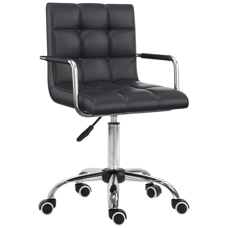 Ergonomischer Bürostuhl, höhenverstellbar mit Armlehnen, Büro & Home, Schwarz