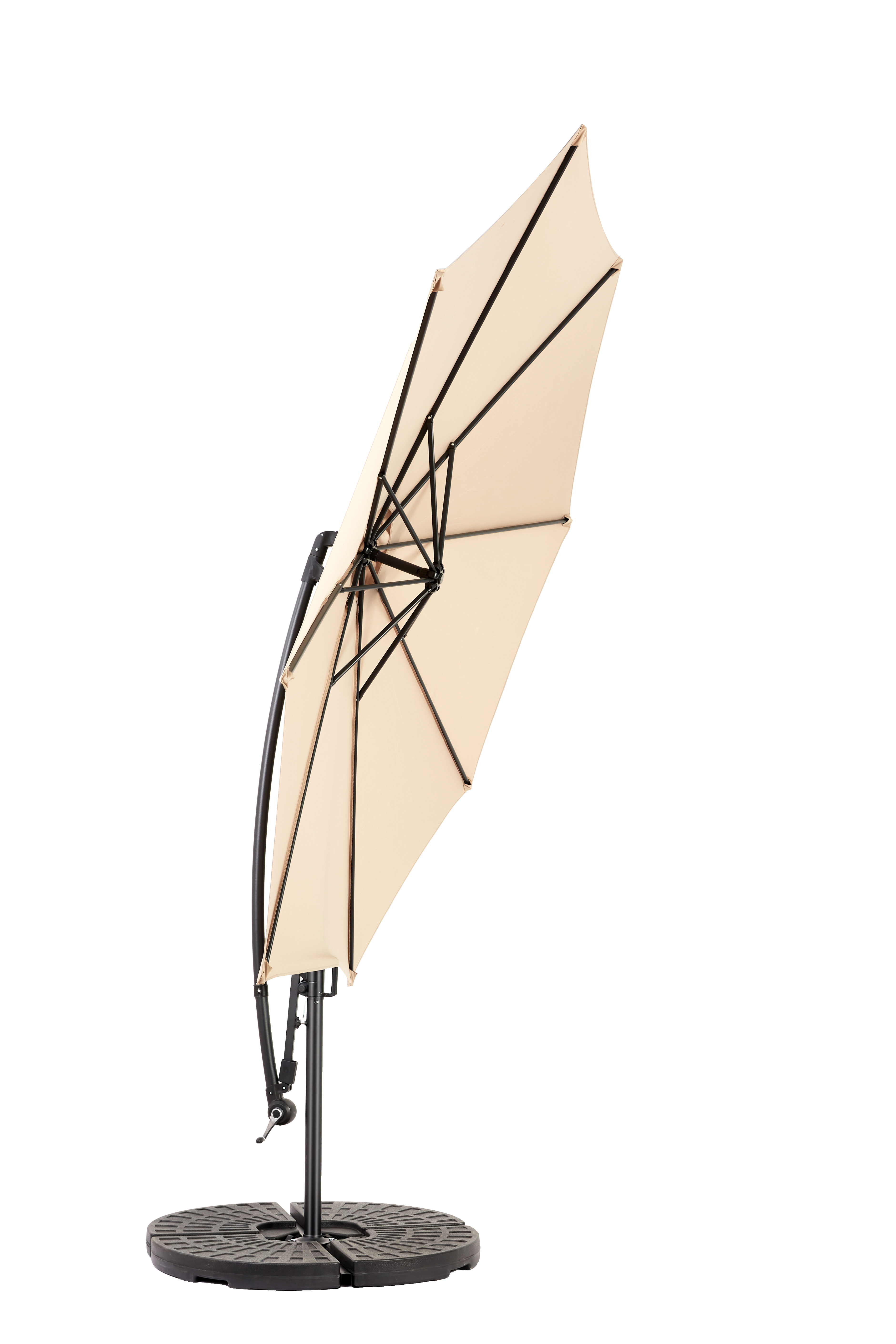 Outdoor Umbrella, 14.8 Ft Rectangular Double Sided Large with Crank, Khaki