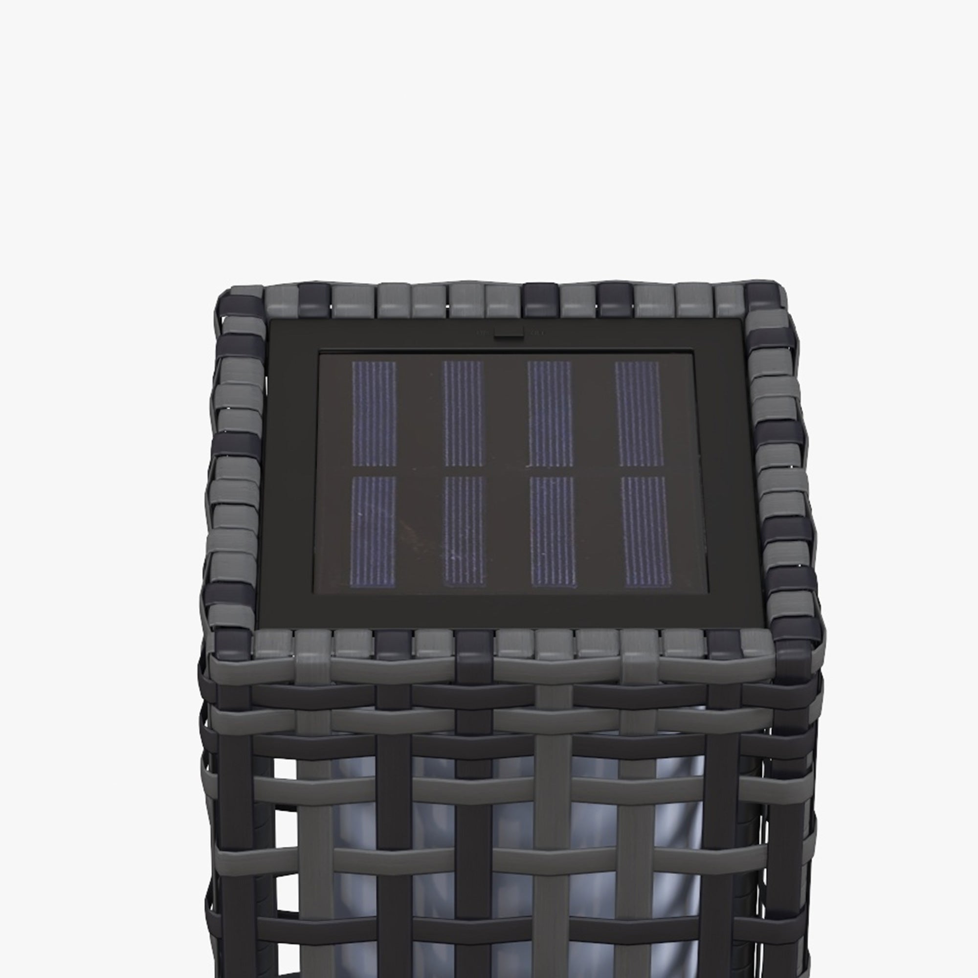 Rattan Solar Light Waterproof Path Light Automatic LED Garden Lamp Steel Grey
