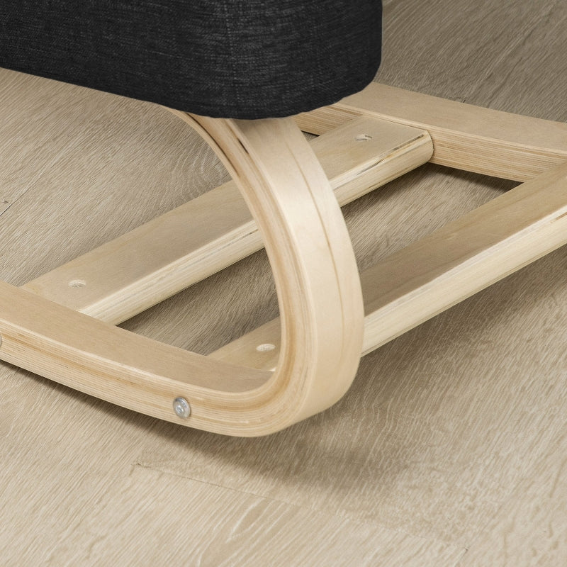 Vinsetto Kneeling Stool, Ergonomic, Upholstered, Birch Wood, Black