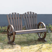 Garden Bench with Armrests, Solid Wood, Dark Brown