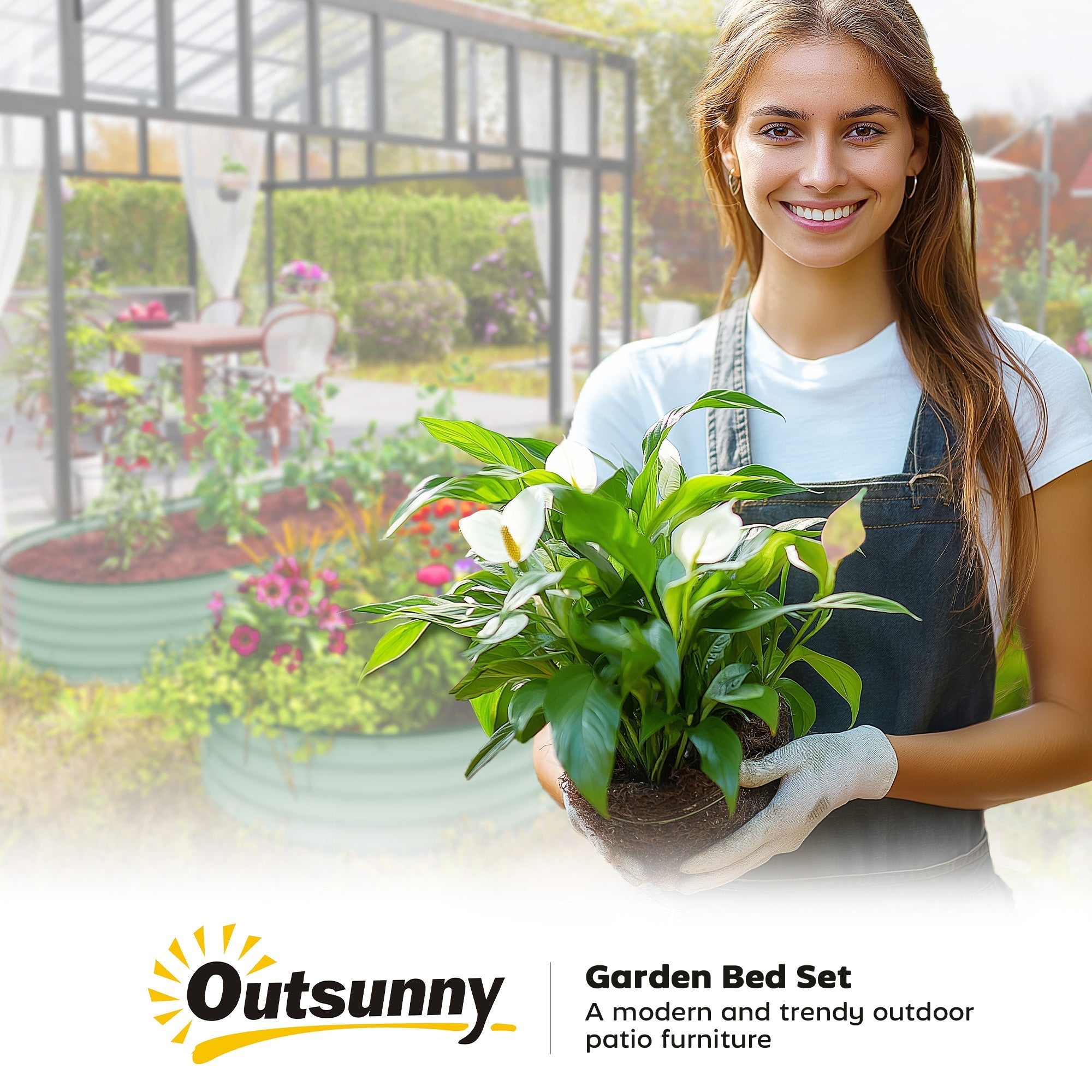 Raised Garden Beds 2-Piece Stackable Planters 181x93x30cm Steel